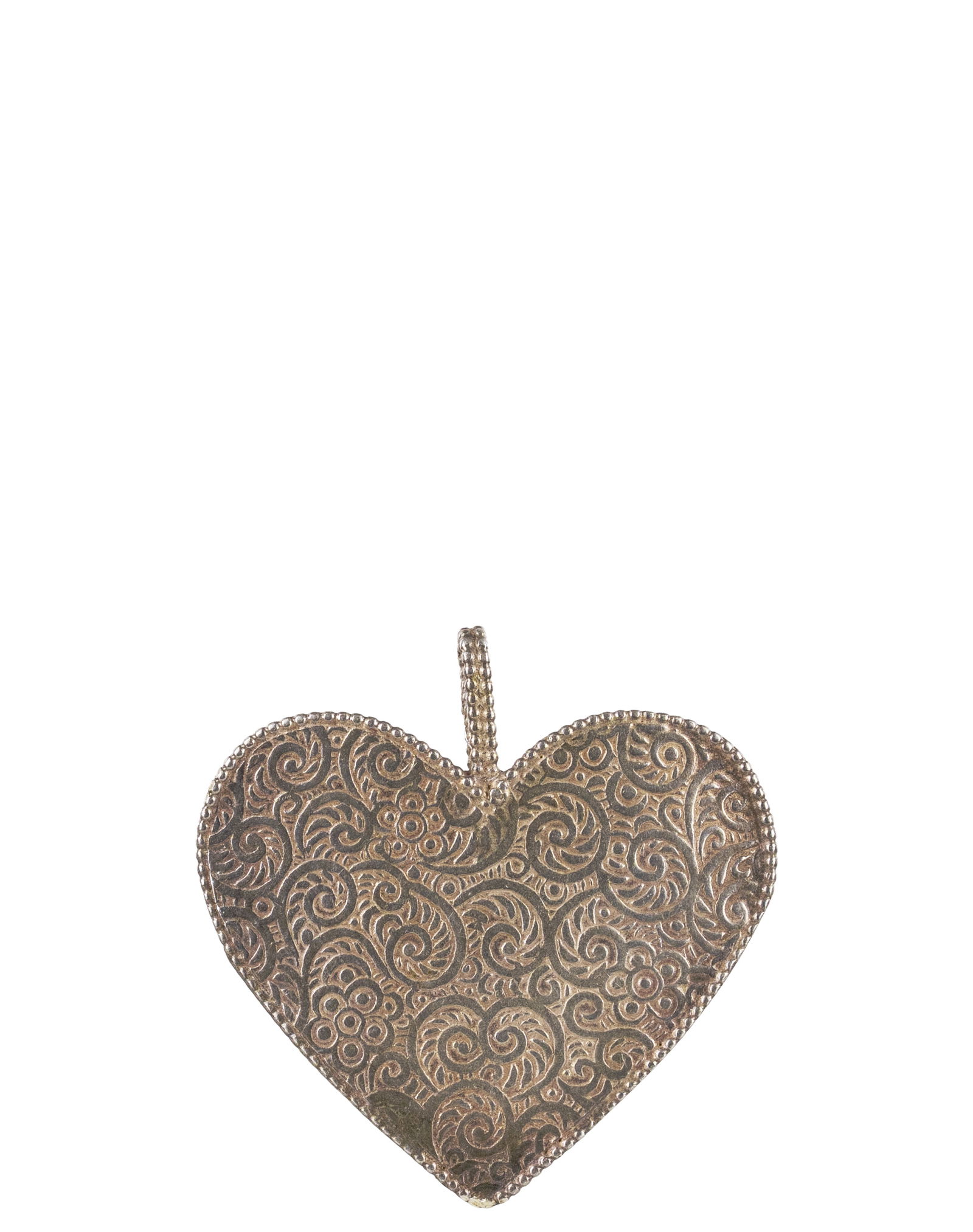 Shablool Didae - Israeli Sterling Silver Heart Shaped Pendant: Shablool Didae Israel Pendentif en argent sterling israélien en forme de cœur Pendentif en argent sterling en forme de coeur, signée au dos Poids : 6.9 g Dimension: 1 1/2" x 1 1/2"