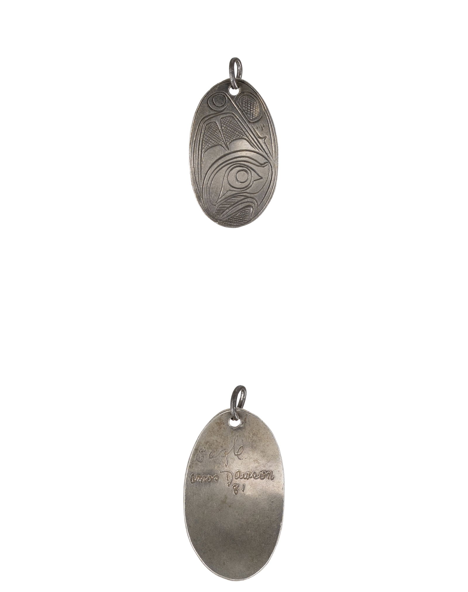 Set of 2 Haida North West Coast Sterling Silver Eagle Pendant - 3