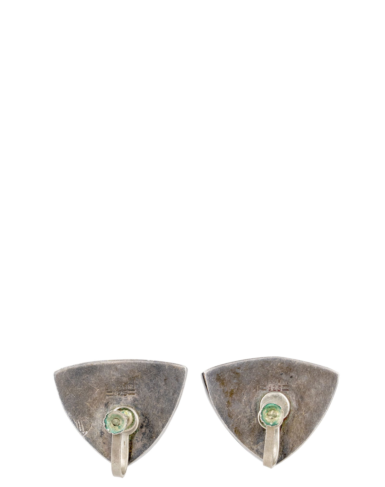 Vintage Sterling Silver and Onyx Earrings - 2