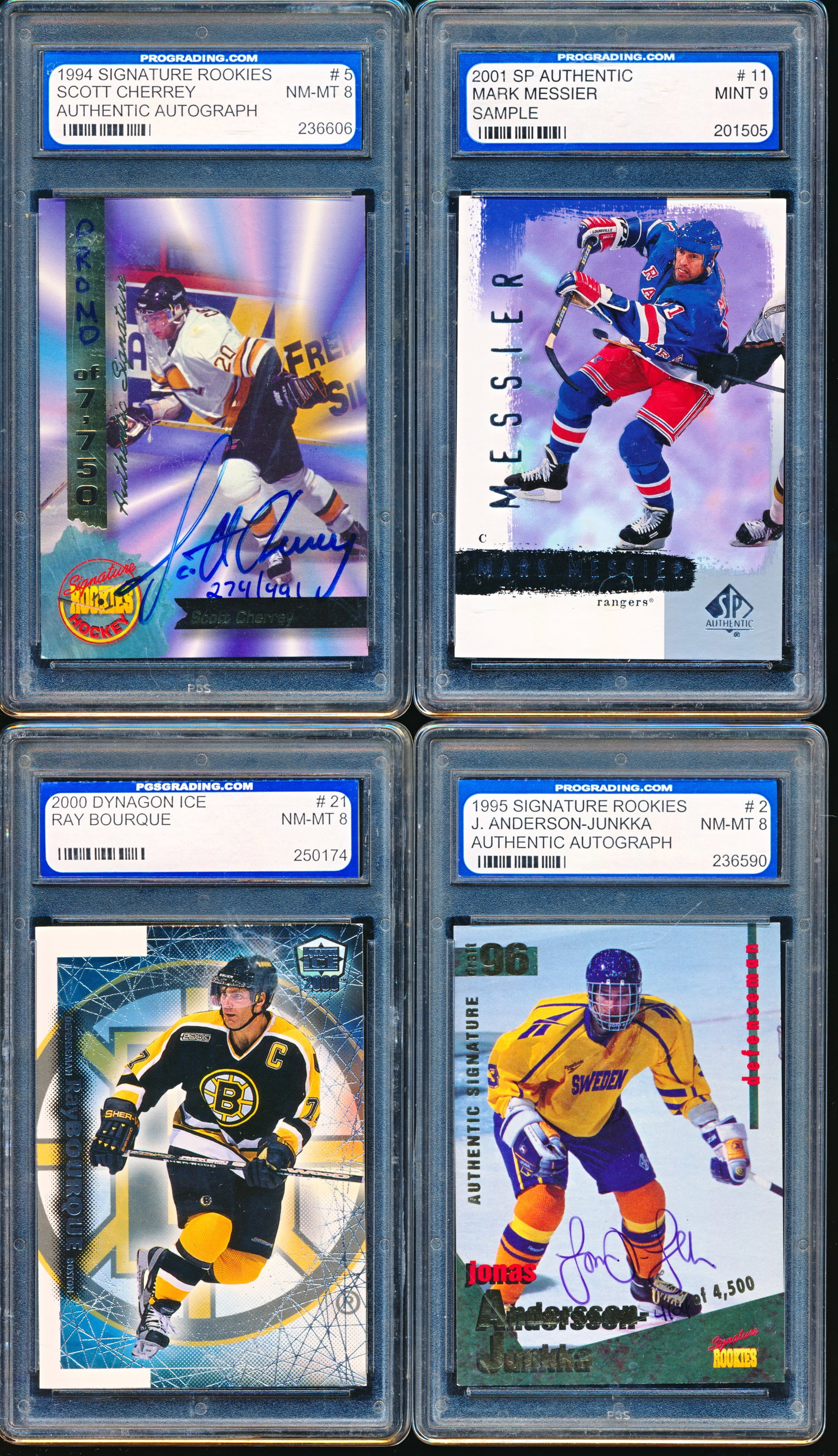 Multi-Players - Vintage graded Hockey cards: Multi-Players Cartes de Hockey vintage et Gradées Wayne Gretzky (REPRINT/REPRINT), Steve Yzerman Graded 8.5, 1994-95 Theoren Fleury graded 9, 1999-00 Gordie Howe Gallery Gradedd 9, 1998 Joe