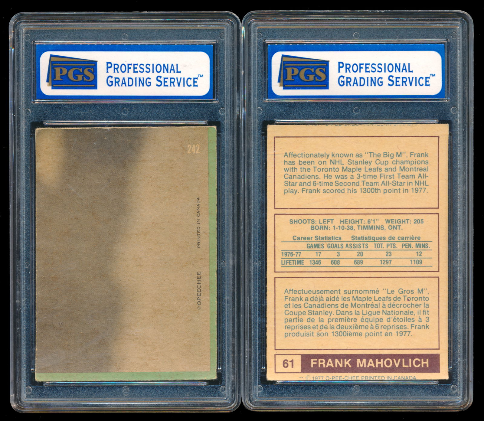Frank Mahovlich - 2 graded card - 2