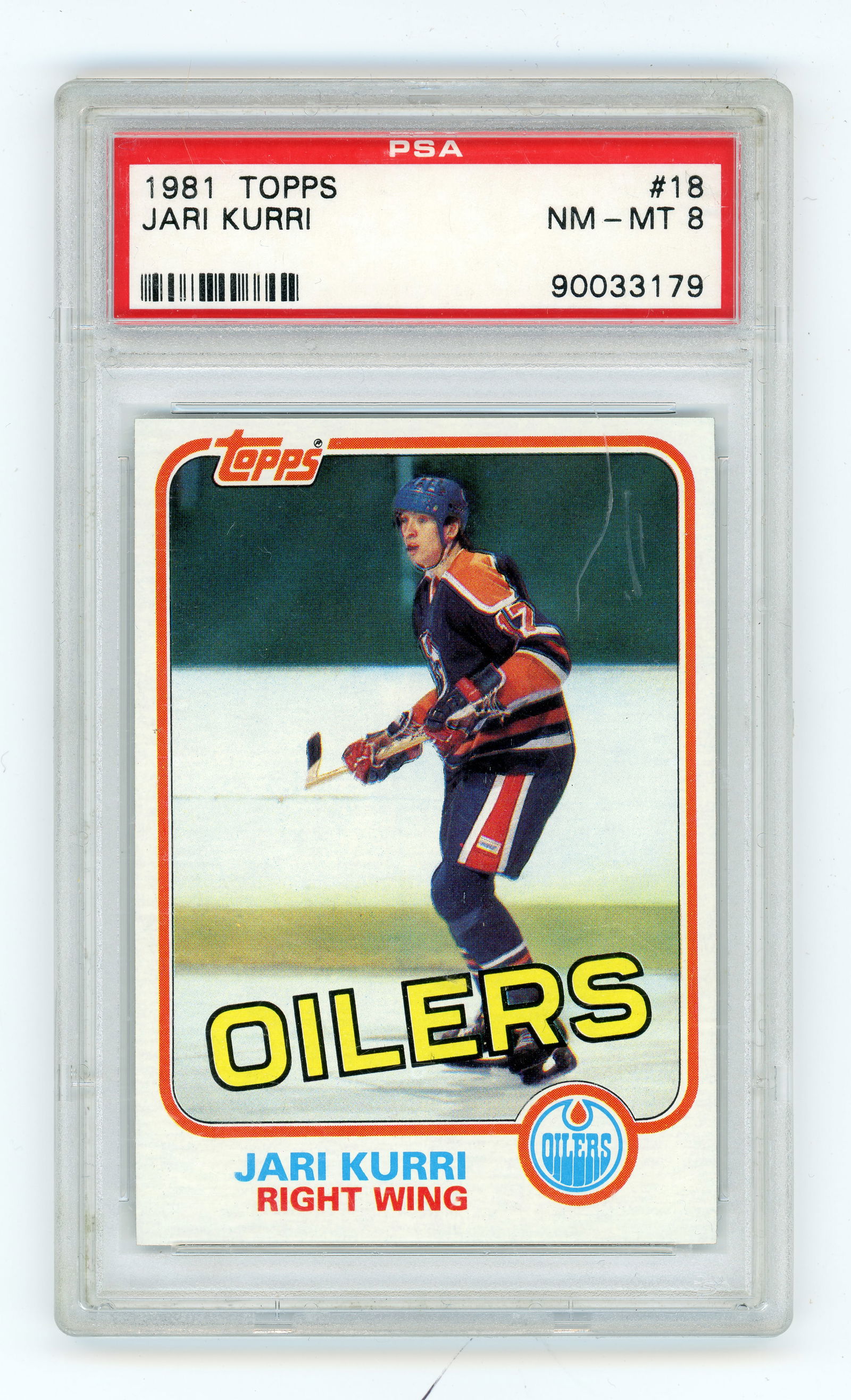 Jari Kurri - 1981 Topps Rookie card: Jari Kurri 1981 Topps carte recrue Gradée PSA 8 NM-MT Rapport de condition: Gradée ------------- Jari Kurri 1981 Topps Rookie card Graded PSA 8 NM-MT Condition Report: Grade