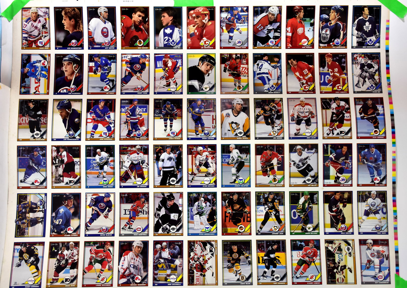 1991-92 O-Pee-Chee uncut hockey card sheets - 2