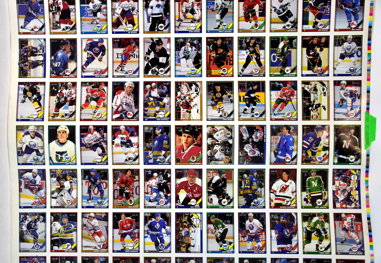 1991-92 O-Pee-Chee uncut hockey card sheets - 3