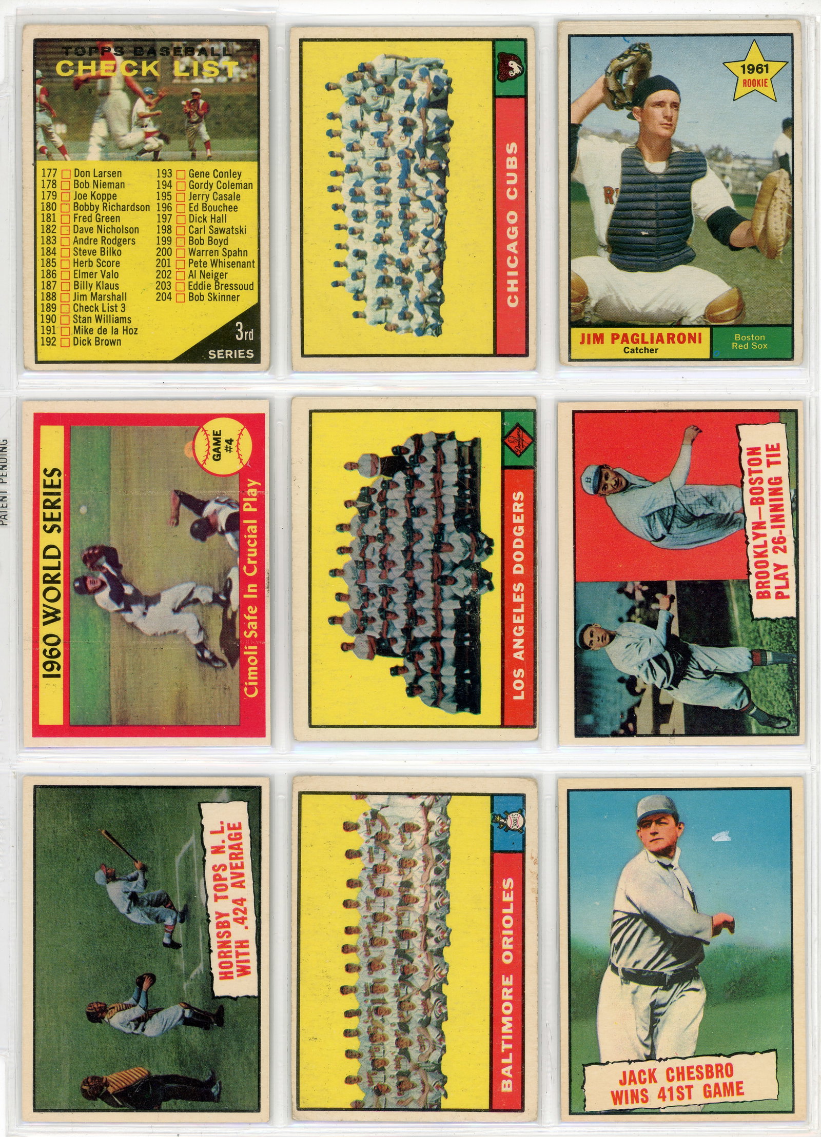 Baseball - 1961 Topps Baseball Card Lot - 3