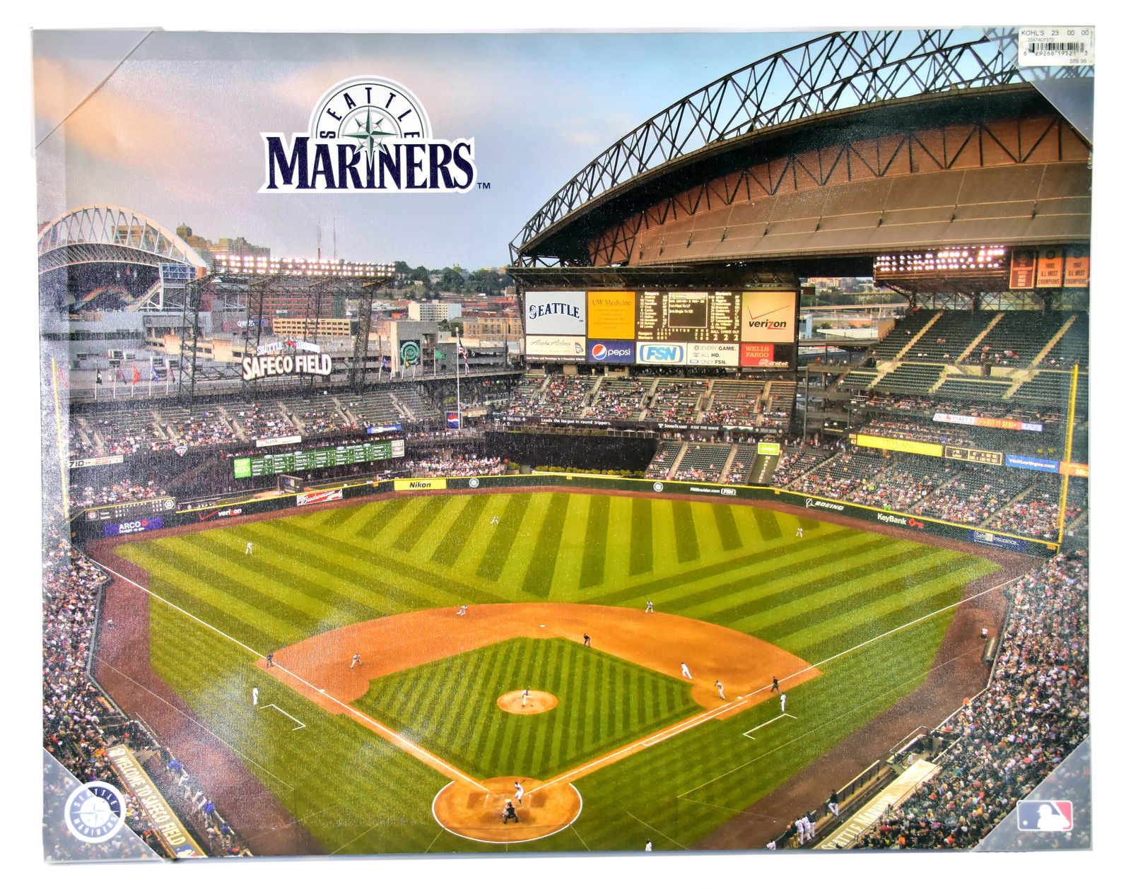 framed printed art of the Seatle Mariners: Encadrement Imprimé Du Stade des Mariners de Seatles Mesure:21.5 x 27.5 pouces Rapport de condition: Bonne condition ------------- framed printed art of the Seatle Mariners 