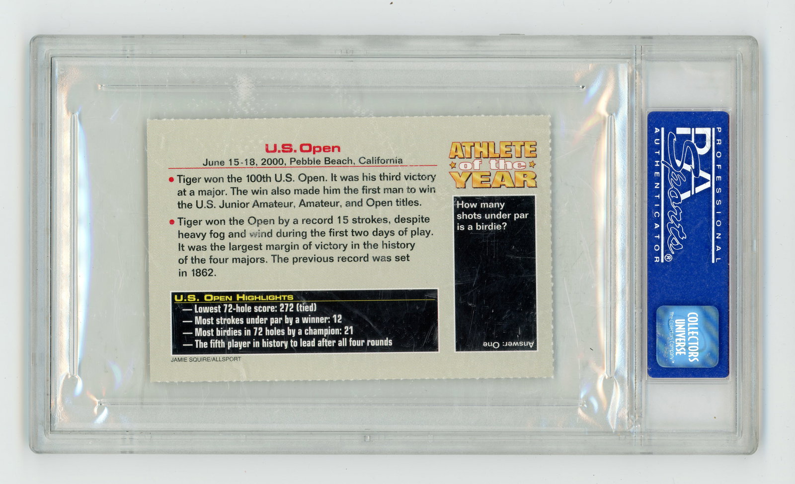 Tiger Wood - 2001 Tiger Wood collectable card - 2