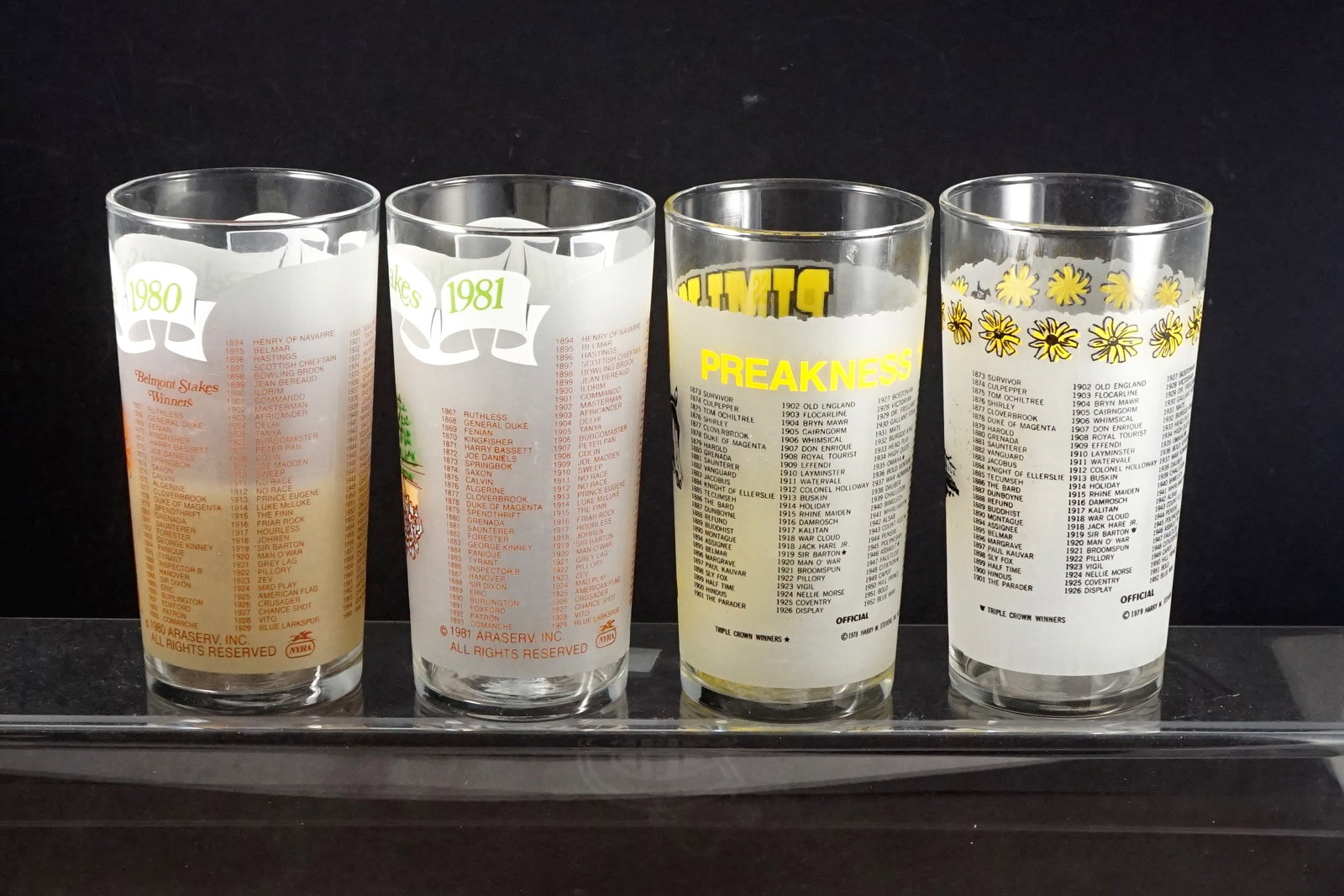 Horse racing glass set - 2