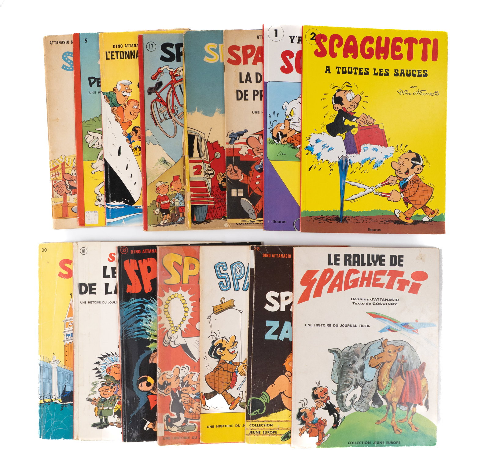 Attanasio, Dino et autres - Spaghetti collection - 1961-1976: Attanasio, Dino et autres (1925-2026) Italie Collection Spaghetti (1961-1976) 15 titres différents à couverture souple, tous sont des éditions originales Dimension: 10 1/2" x 8"