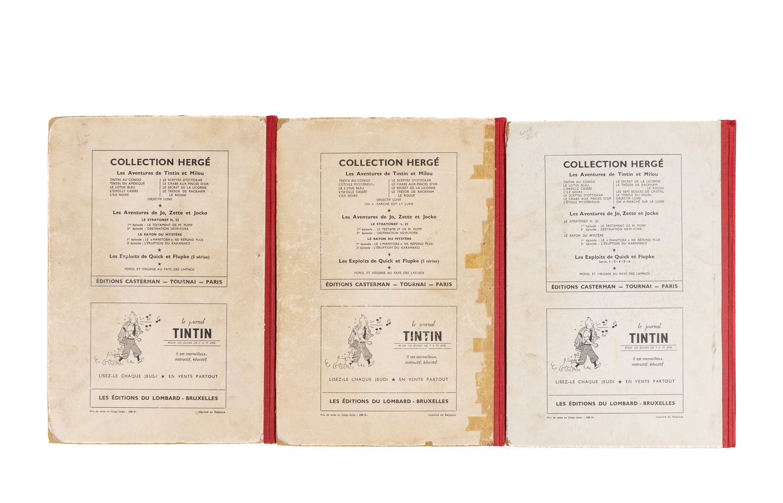 Remi, George, dit Hergé et autres - 3 Journal Tintin bindings - 1953 - 3