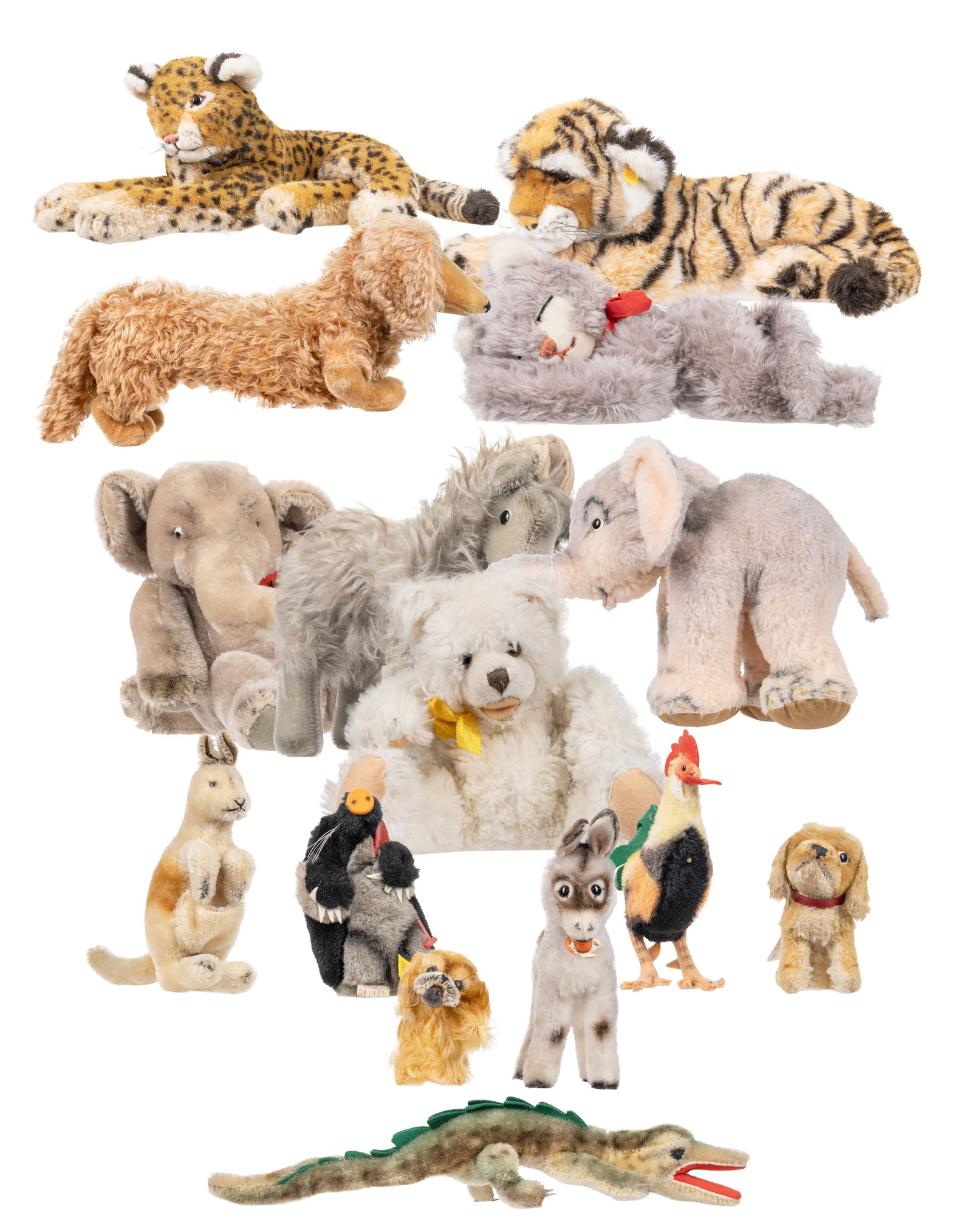 Steiff - Lot of stuffed animals: Steiff Allemagne \ Germany Lot d'animaux de peluche La plupart sans bouton ni étiquette ------------- Steiff Allemagne \ Germany Lot of stuffed animals Most without buttons or labels
