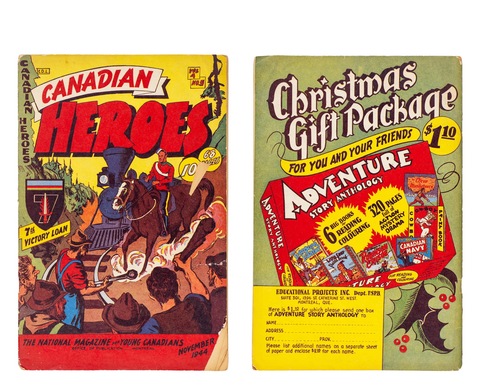 Educational project inc. - 3 Canadian Heroes magazines, 2nd World War - 1944, 1945 - 4