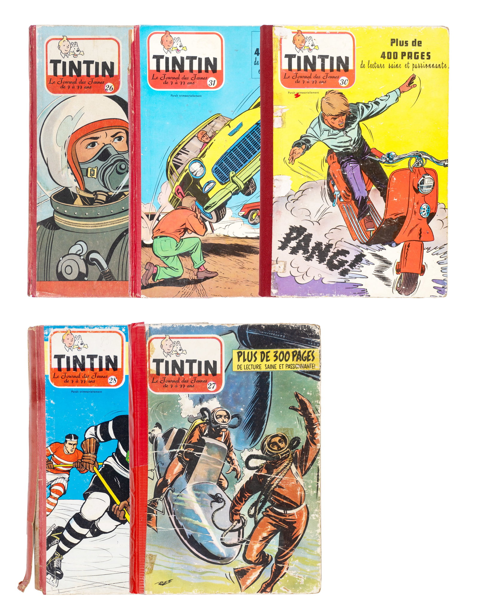 Remi, George, dit Hergé et autres - Lot of Journal Tintin bindings - 1954-1958 - 2