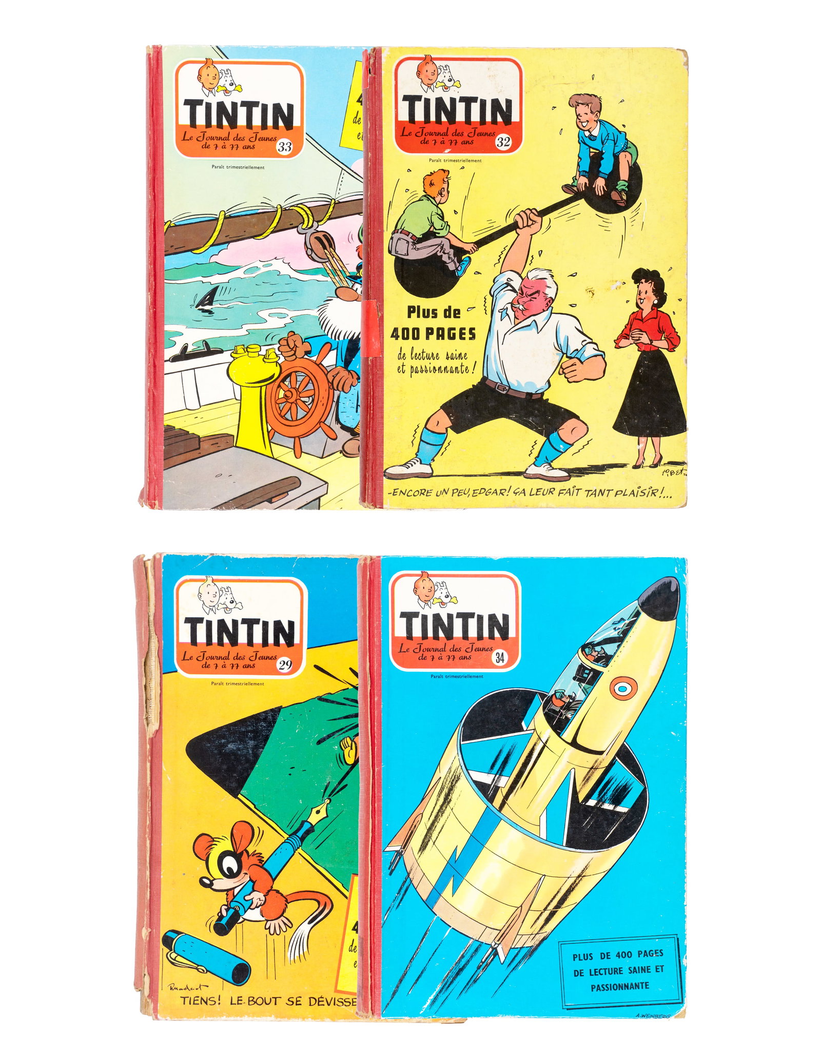 Remi, George, dit Hergé et autres - Lot of Journal Tintin bindings - 1954-1958 - 3