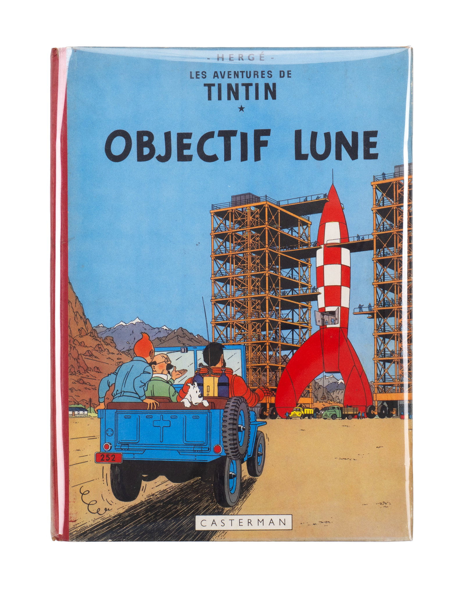 George Remi dit HERGÉ - Tintin album, Objectif lune - 1954: George Remi dit HERGÉ (1907-1983) Belgique \ Belgium Album Tintin, Objectif lune (1954) 6e edition, BDM 2e plat B10 Dimension: 12" x 9" 30.5 x 23 cm Rapport de condition: Excellente