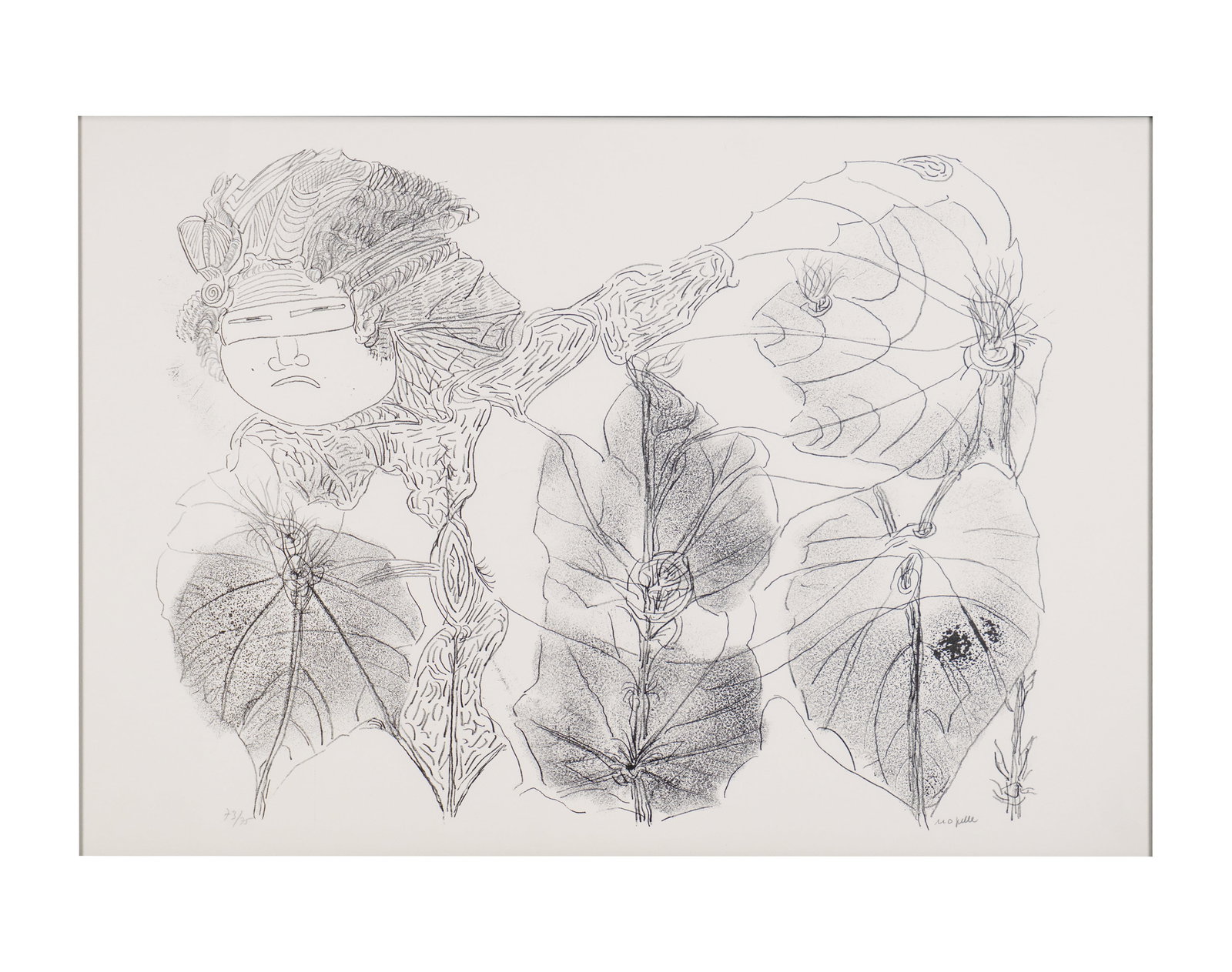 Riopelle, Jean-Paul - "Lied a Nelligan" - Planche no. 13 - 1979: Riopelle, Jean-Paul (1923-2003) "Lied a Nelligan" - Planche no. 13 (1979) Description (FR): Lithographie en noir et blanc signee a la main Riopelle en bas a droite, numerotee 73/75 a gauche Descriptio