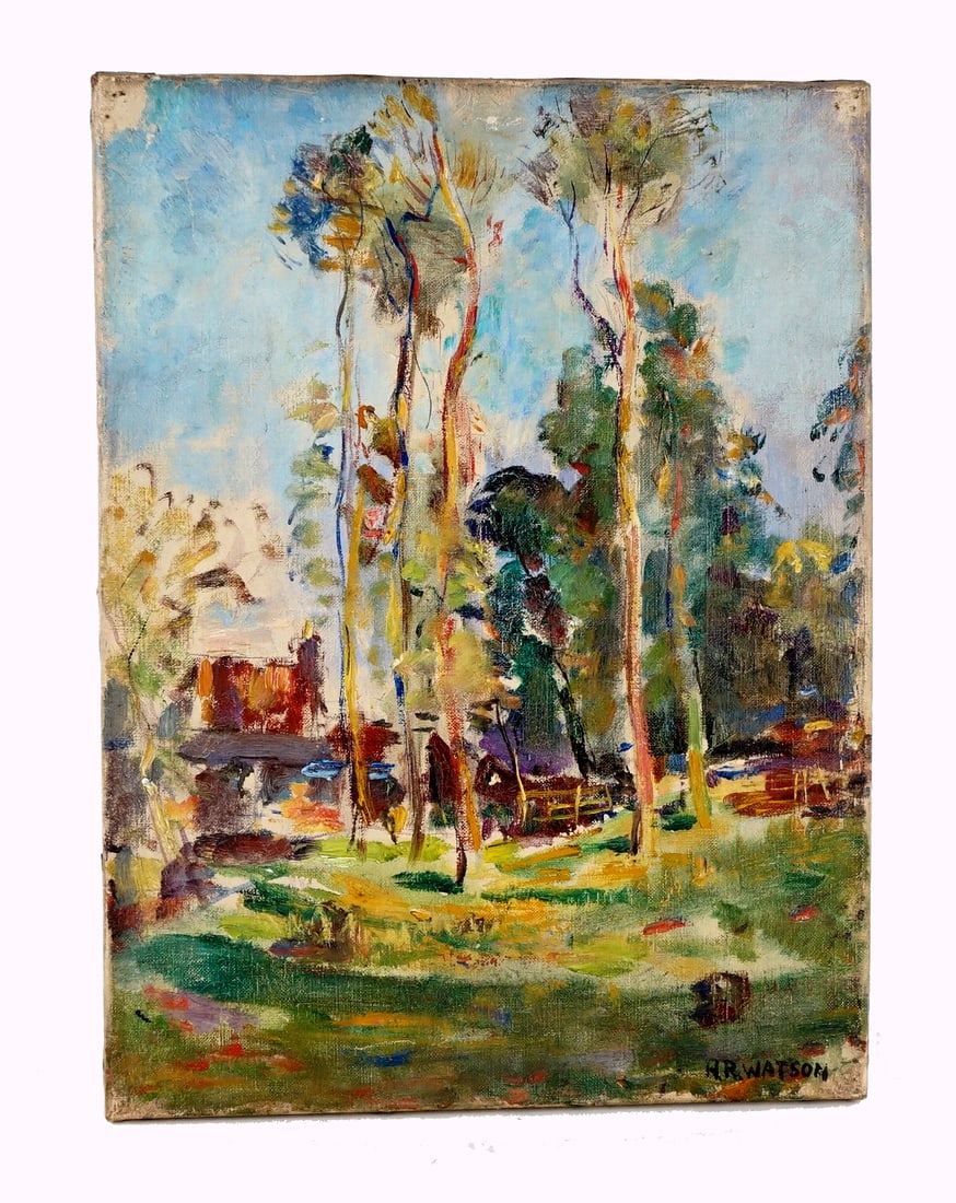 Watson, Homer Ransford (Att.) - Spring landscape: Watson, Homer Ransford (Att.) (1855-1936) Paysage printanier Huile sur toile signée en bas à droite H R Watson Dimension: 16" x 12" 41 x 31 cm Rapport de condition: Légères