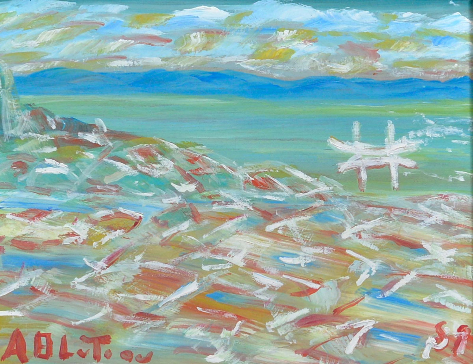 Bluteau, Alban - Bateau au bord de l'eau - 1989: Bluteau, Alban (1923-2015) Bateau au bord de l'eau (1989) Huile sur isorel, signée et datée en bas à gauche A. Bluteau 89 Dimension: 8" x 10" 20.3 x 25.4 cm ------------- Bluteau,