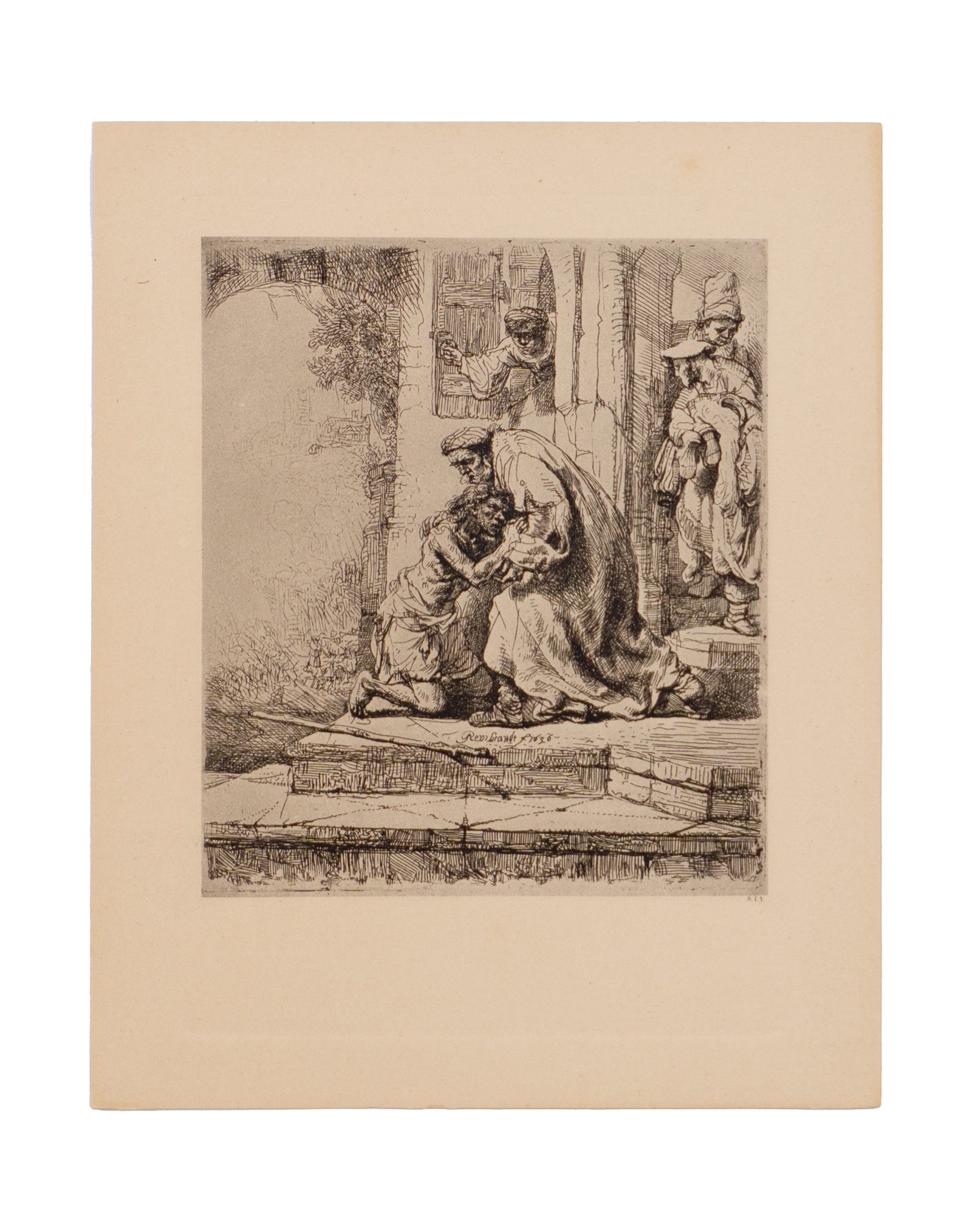 D'après / After Rembrandt, Van Rijn - 3 etchings - 3