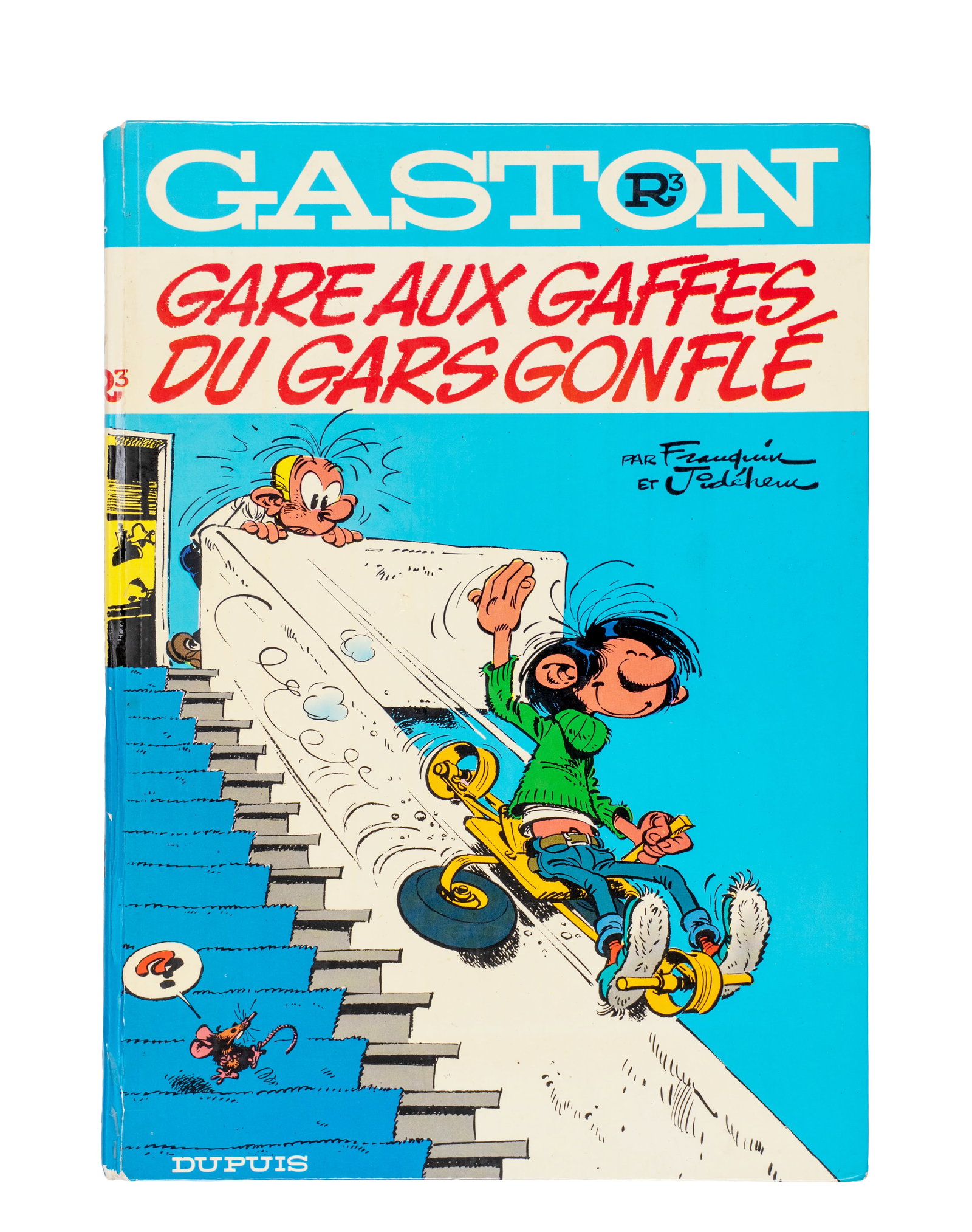 Franquin, André / de Mesmaeker, Jean dit Jidehem - Gaston Lagaffe R3 1st edition - 1973: Franquin, André / de Mesmaeker, Jean dit Jidehem (1924-1997\ 1935-2017) Belgique \ Belgium Gaston Lagaffe, R3 édition originale (1973) Réédition du #1 et du #5 Dimension: 11 3/4" x