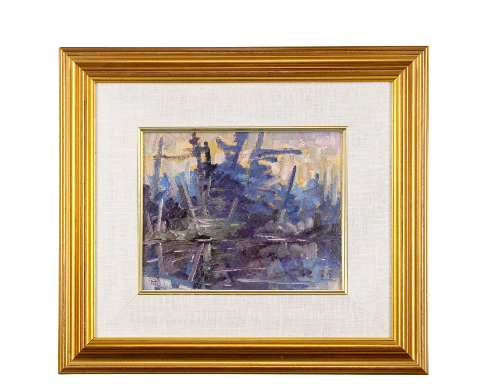 Ayotte, Léo - Evening by the water - 1975: Ayotte, Léo (1909-1976) Une soirée au bord de l'eau (1975) Huile sur Carton toilé, signée en bas à droite Ayotte 75 Dimension: 8" x 10" 20 x 25 cm ------------- Ayotte,