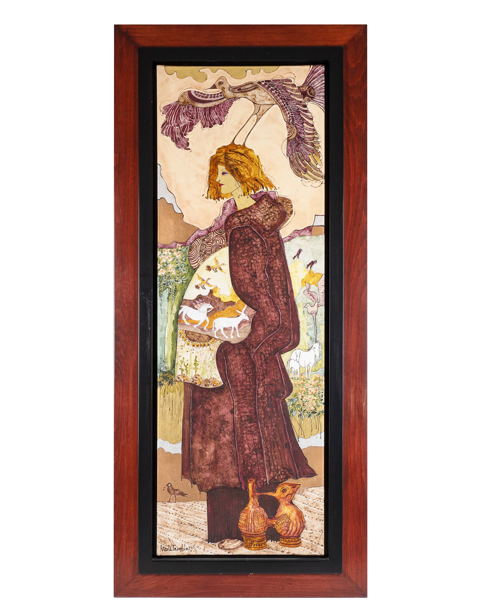 Tremblay, Nicole - Untitled: Tremblay, Nicole (1942-2023) Sans titre Technique mixte sur toile signé au bas à gauche Dimension: 48'' x 16'' 121 x 40 cm ------------- Tremblay, Nicole (1942-2023) Untitled Mixed media on
