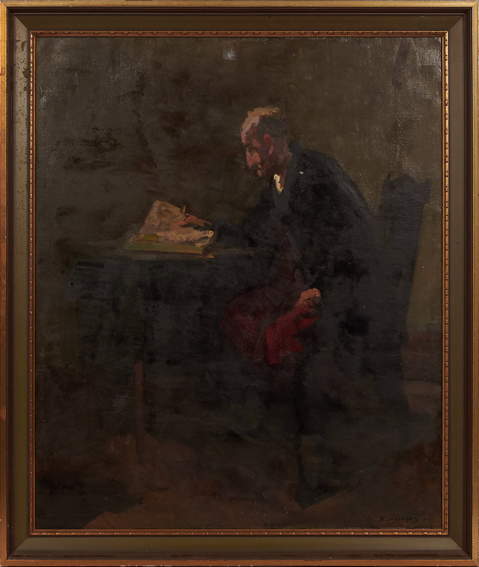 Olsansky, Klement - "Portrait d'un homme lisant" - 2