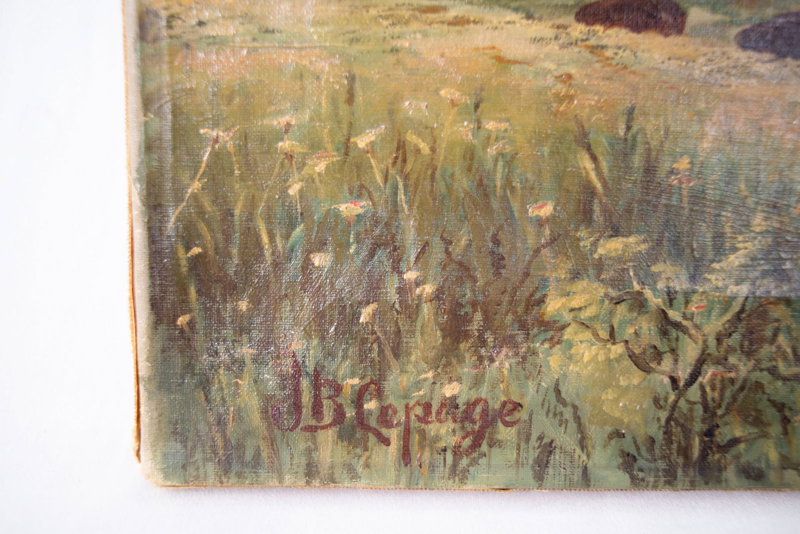 à la manière de Lepage, Jules Bastien - Landscape with bison drinking - 2