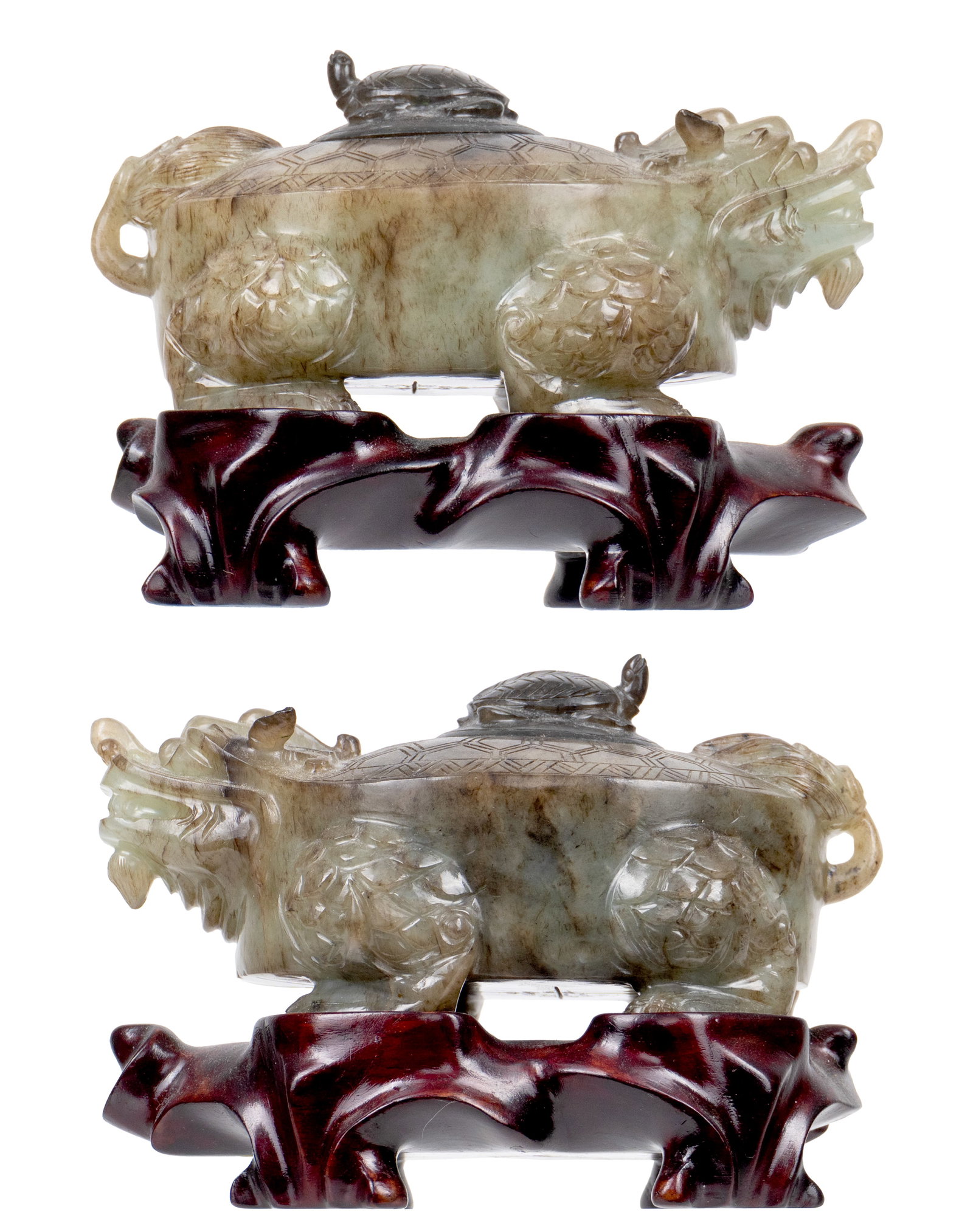 2 serpentine sculptures - 3