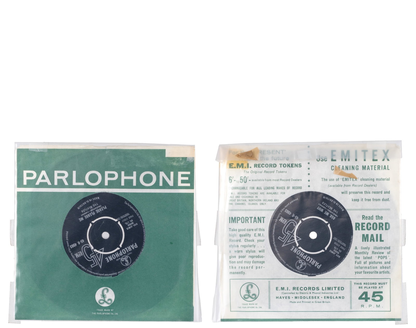 The Beatles - 2 vintage 45 rpm vinyls - 1964 - 3