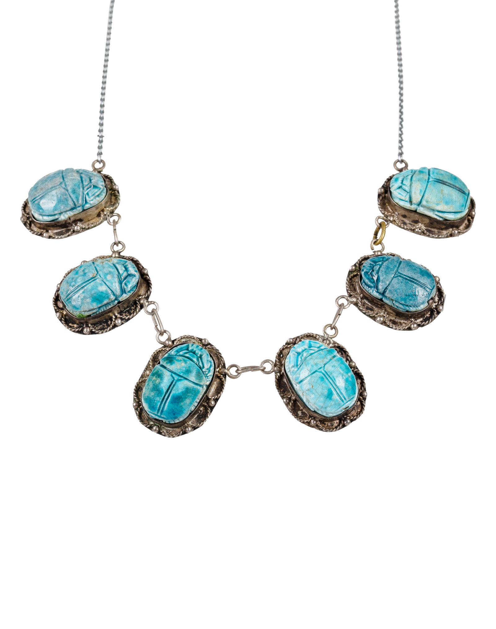 Egyptian-inspired necklace and pendant, scarabs - 2
