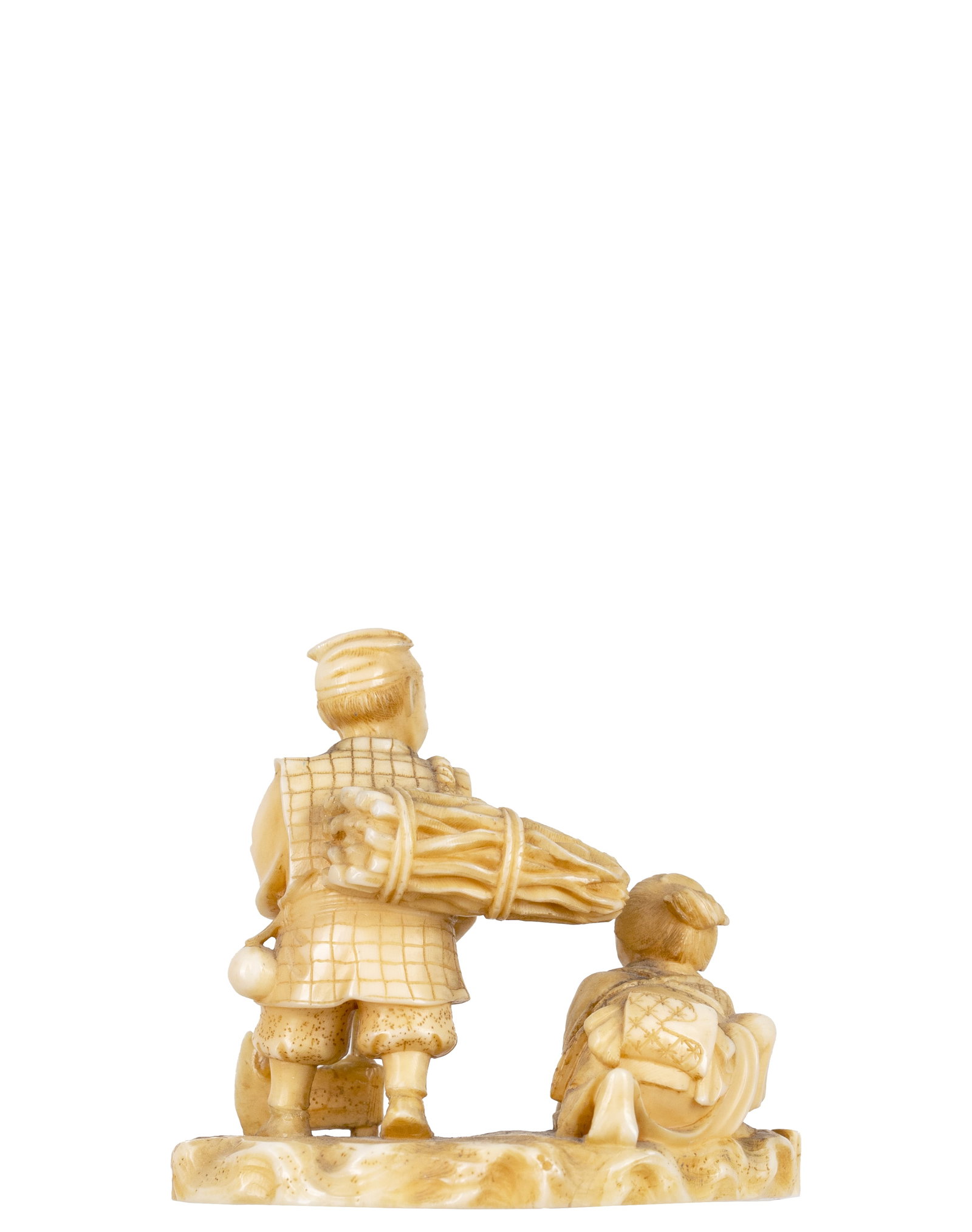 Netsuke, peasant couple - Début XXe siècle - 3