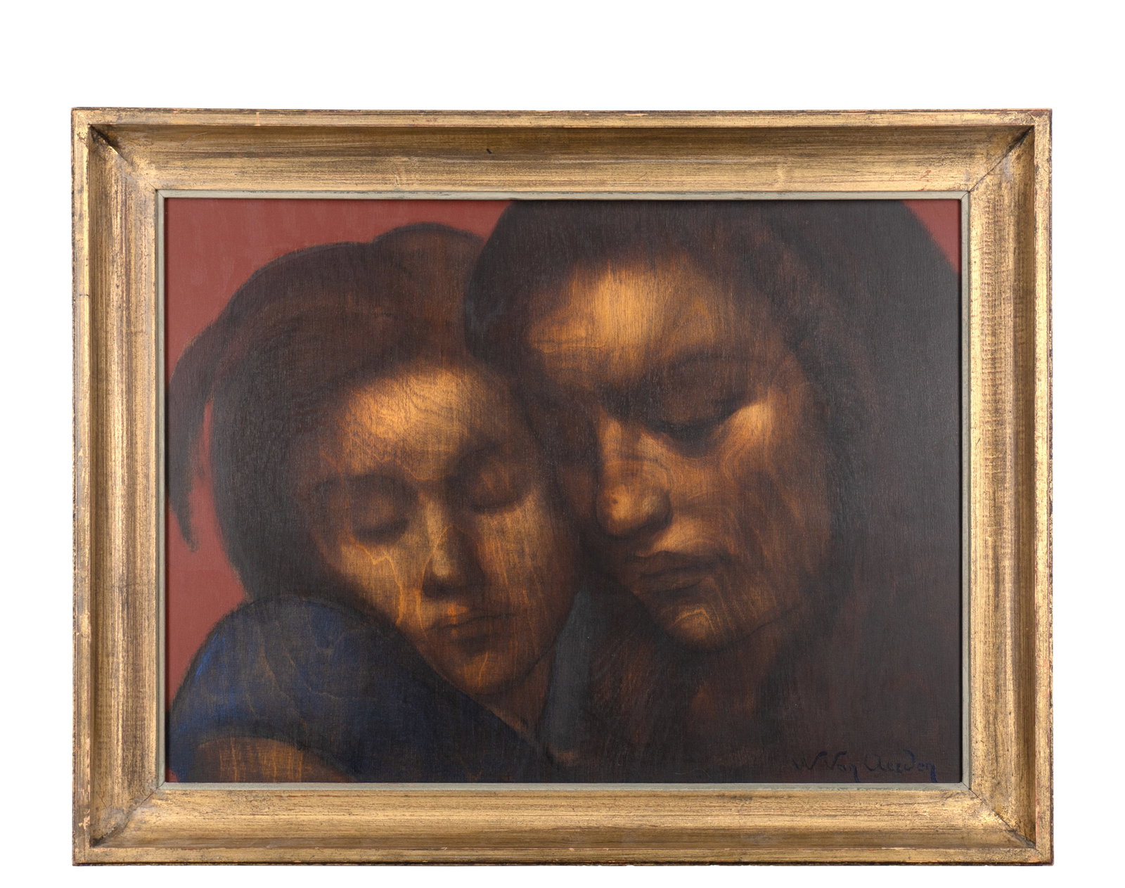 Aerden Van, Willem - Mother and child: Aerden Van, Willem (1912-?) Belgique Mère et enfant Huile sur isorel signée au bas à droite Dimension: 17'' x 21'' 43 x 53 cm ------------- Aerden Van, Willem (1912-?) Belgique Mother