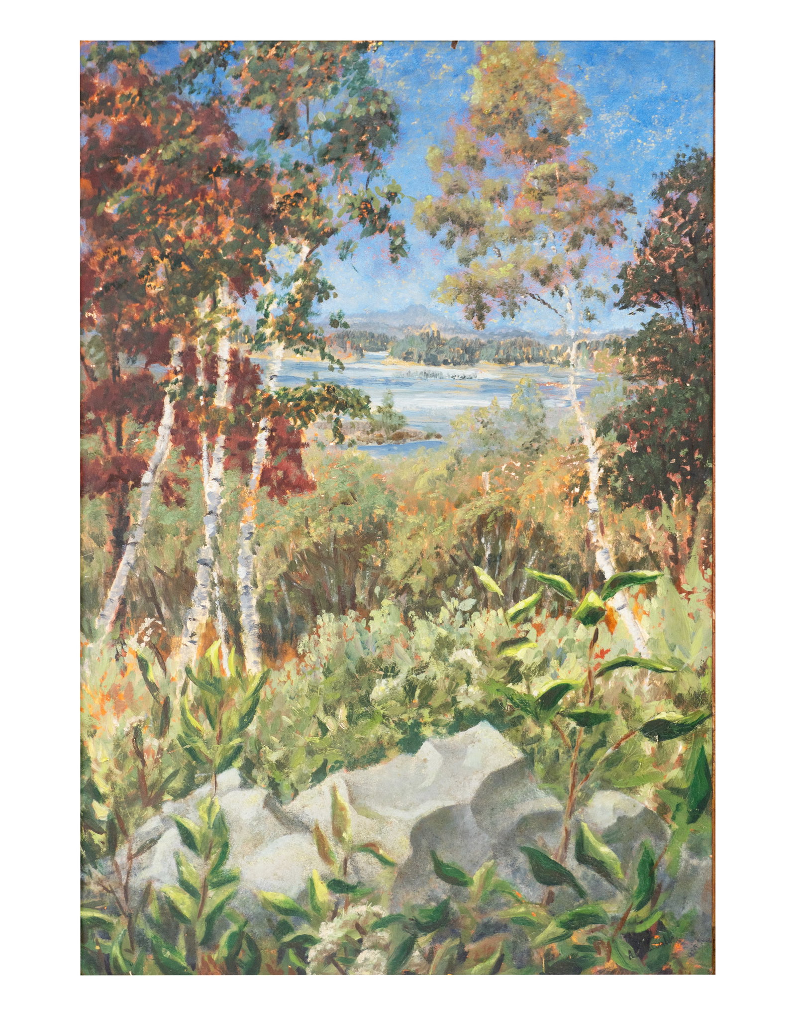 Lacomblé, Adolphe (attr.) - Landscape: Lacomblé, Adolphe (attr.) (1857-1935) Paysage Huile sur panneau cartonné signée en bas à droite A. Lacomblé Dimension: 30" x 20" 76 x 50 cm ------------- Lacomblé,
