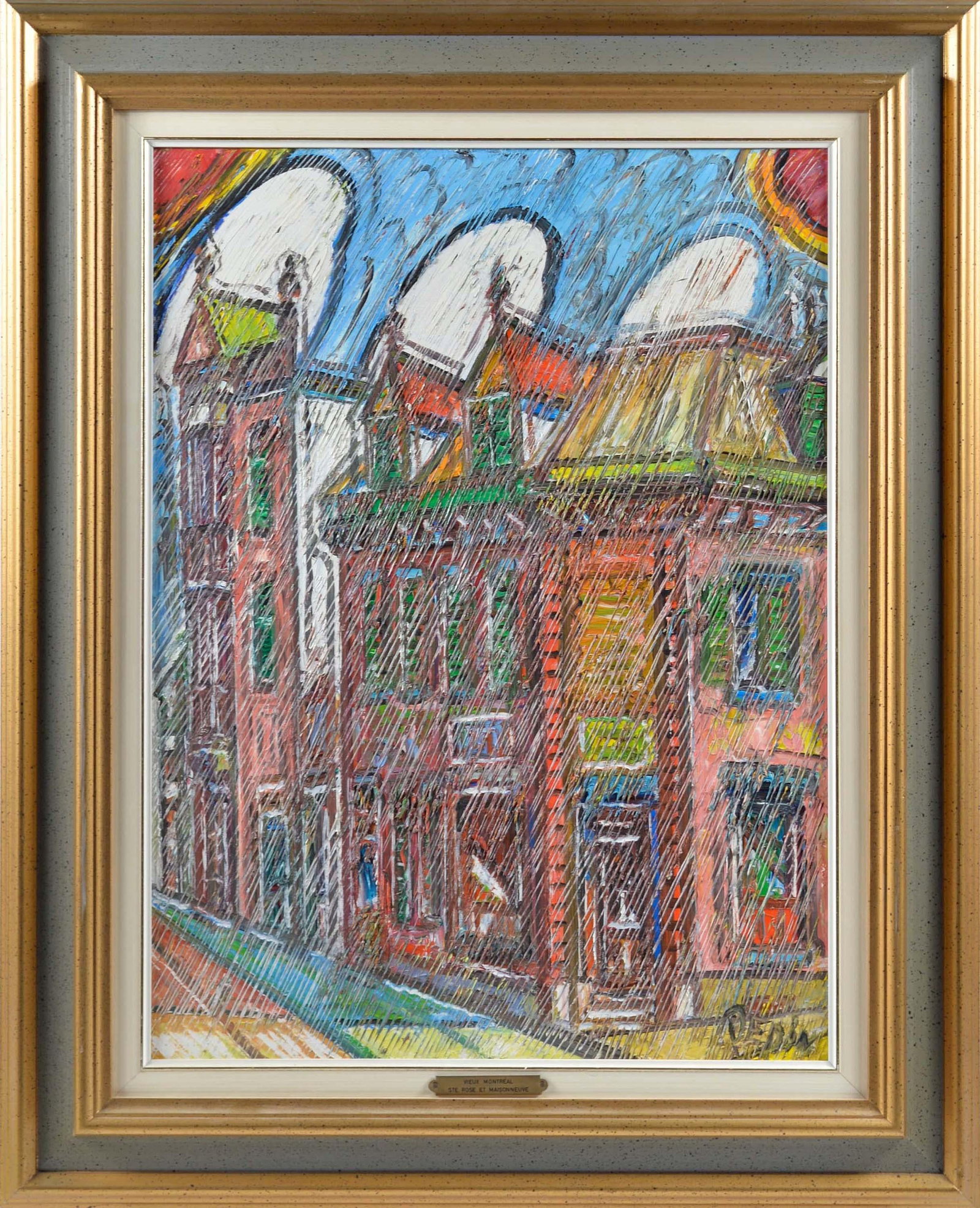 Pépin, Jean-Paul - Vieux Montréal, Ste Rose et Maisonneuve: Pépin, Jean-Paul (1894-1983) Vieux Montréal, Ste Rose et Maisonneuve Huile sur isorel, signée en bas à droite Pépin Dimension: 24" x 18" 60.96 x 45.72 cm -------------