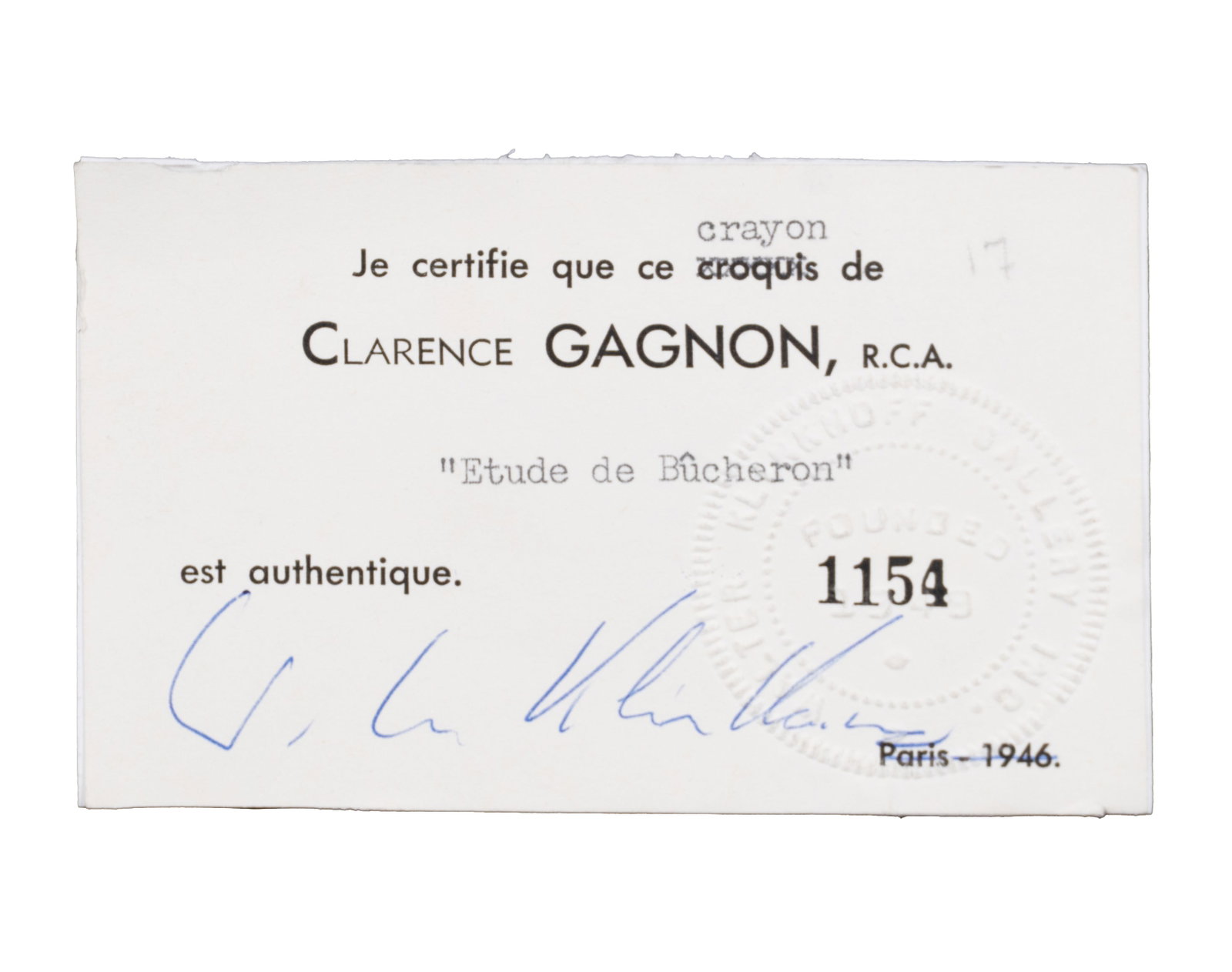 Gagnon, Clarence - "Étude de bûcheron" - 5