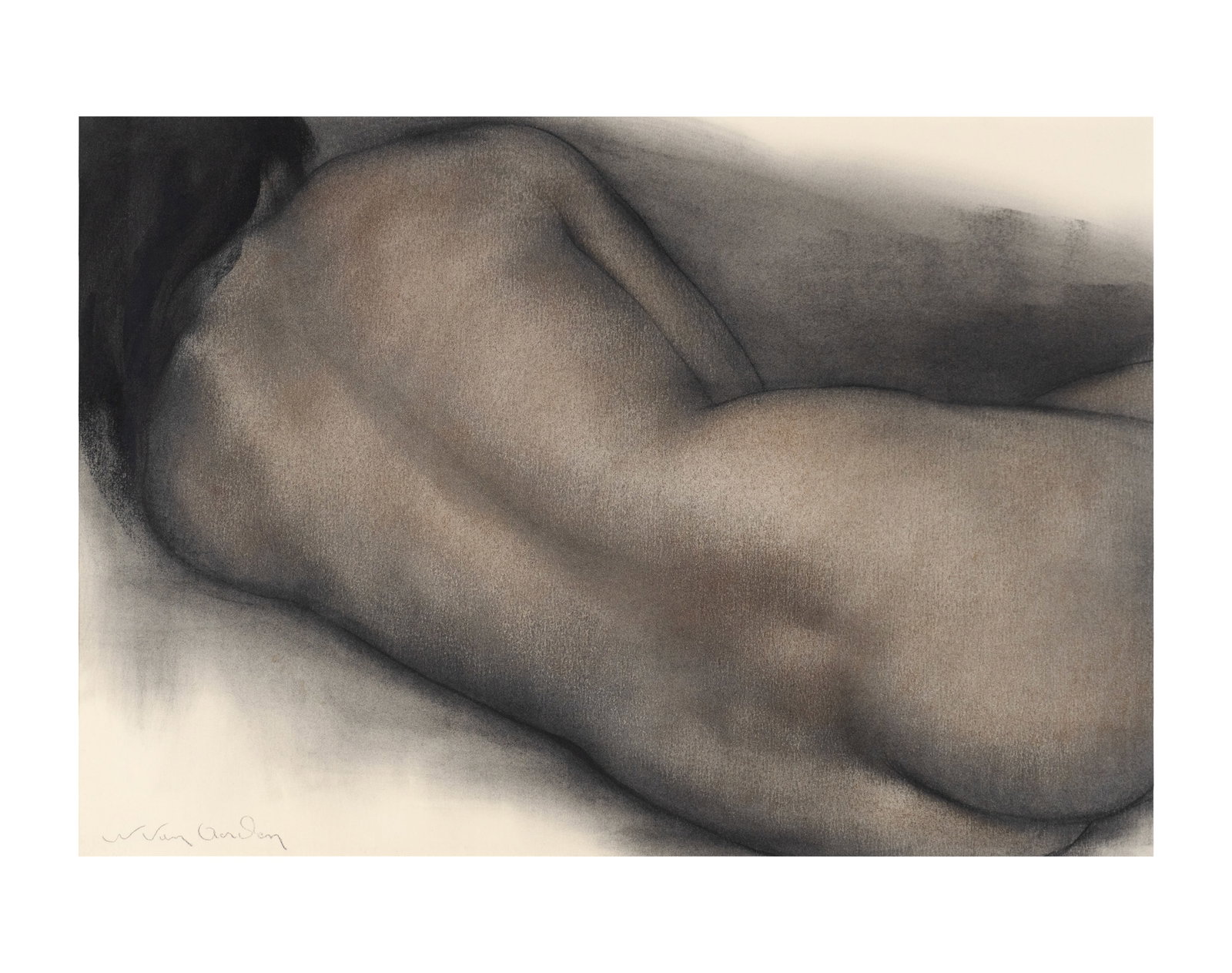 Aerden Van, Willem - Female nude: Aerden Van, Willem Nu féminin Fusain sur papier signé en bas à gauche Dimension: 20" x 27" 50.8 cm x 68.6 cm ------------- Aerden Van, Willem Female nude Charcoal on paper signed l