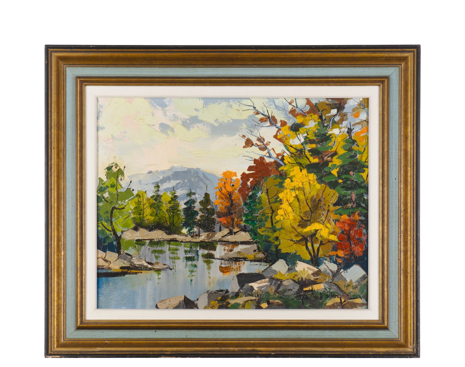 Alary, Jean-paul - Fall landscape: Alary, Jean-paul (1930-) Paysage d'automne Huile sur toile signée en bas à droite Dimension: 16'' x 20'' 40 x 50 cm ------------- Alary, Jean-paul (1930-) Fall landscape Oil on canvas