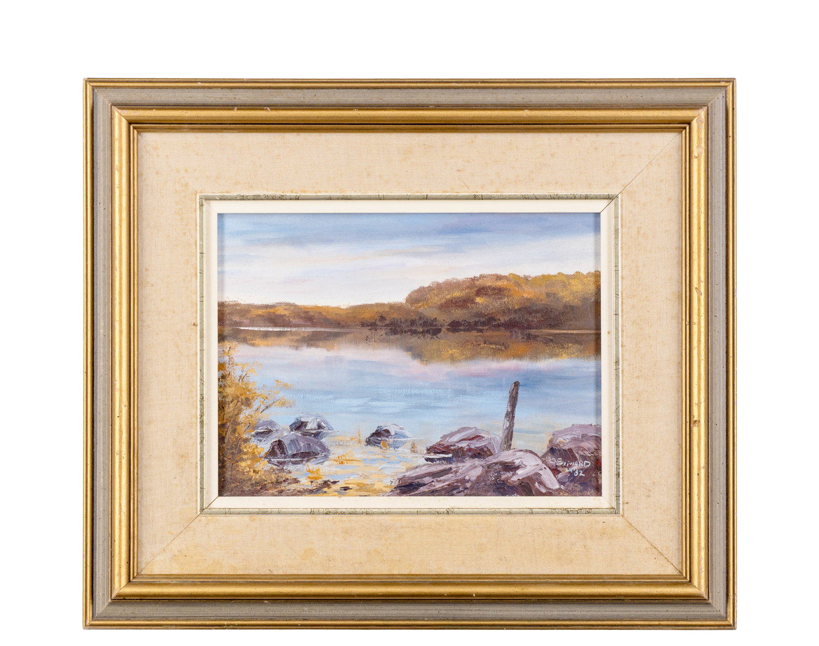 Simard, Carole - "Roc Perdrix" - 1982: Simard, Carole (1945-) Canada "Roc Perdrix" (1982) Huile sur toile signée au bas a droite Dimension: 8" x 11" 21 x 29cm ------------- Simard, Carole (1945-) Canada "Roc Perdrix" (1982) Oil on
