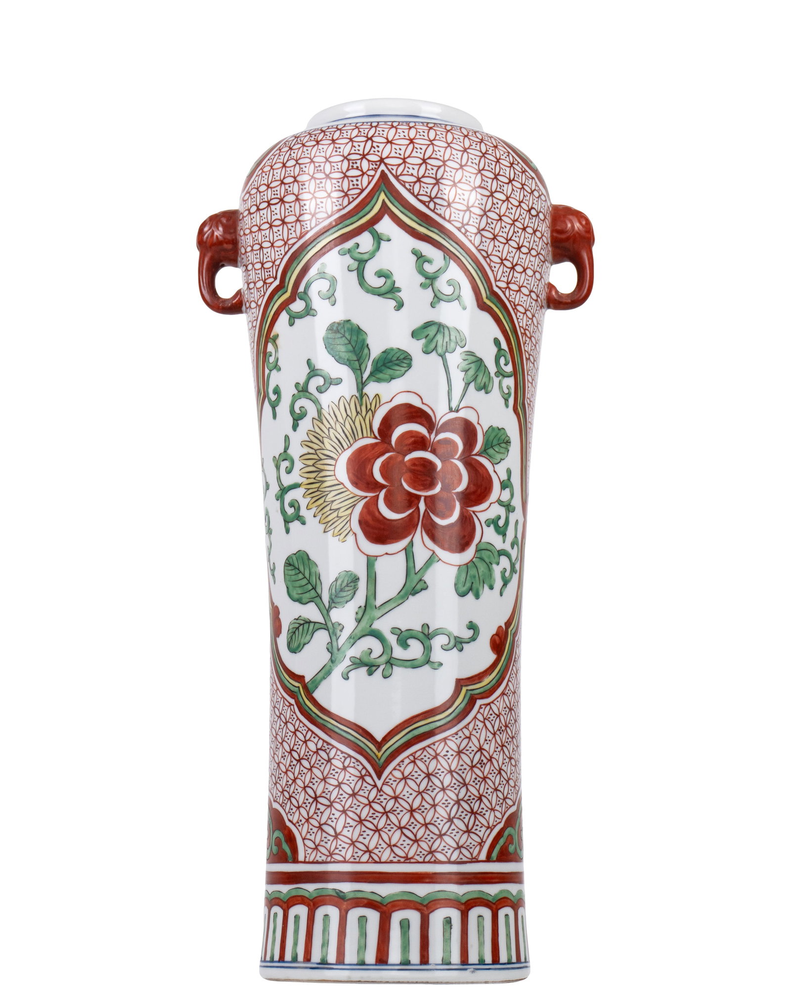 Vase: Chine\China Vase Vase fait de porcelaine peinte et émaillé a motif de fleurs de lotus Dimension: 18'' hauteur 45 cm hauteur ------------- Chine\China Vase Dimension: 18'' hauteur 45 cm