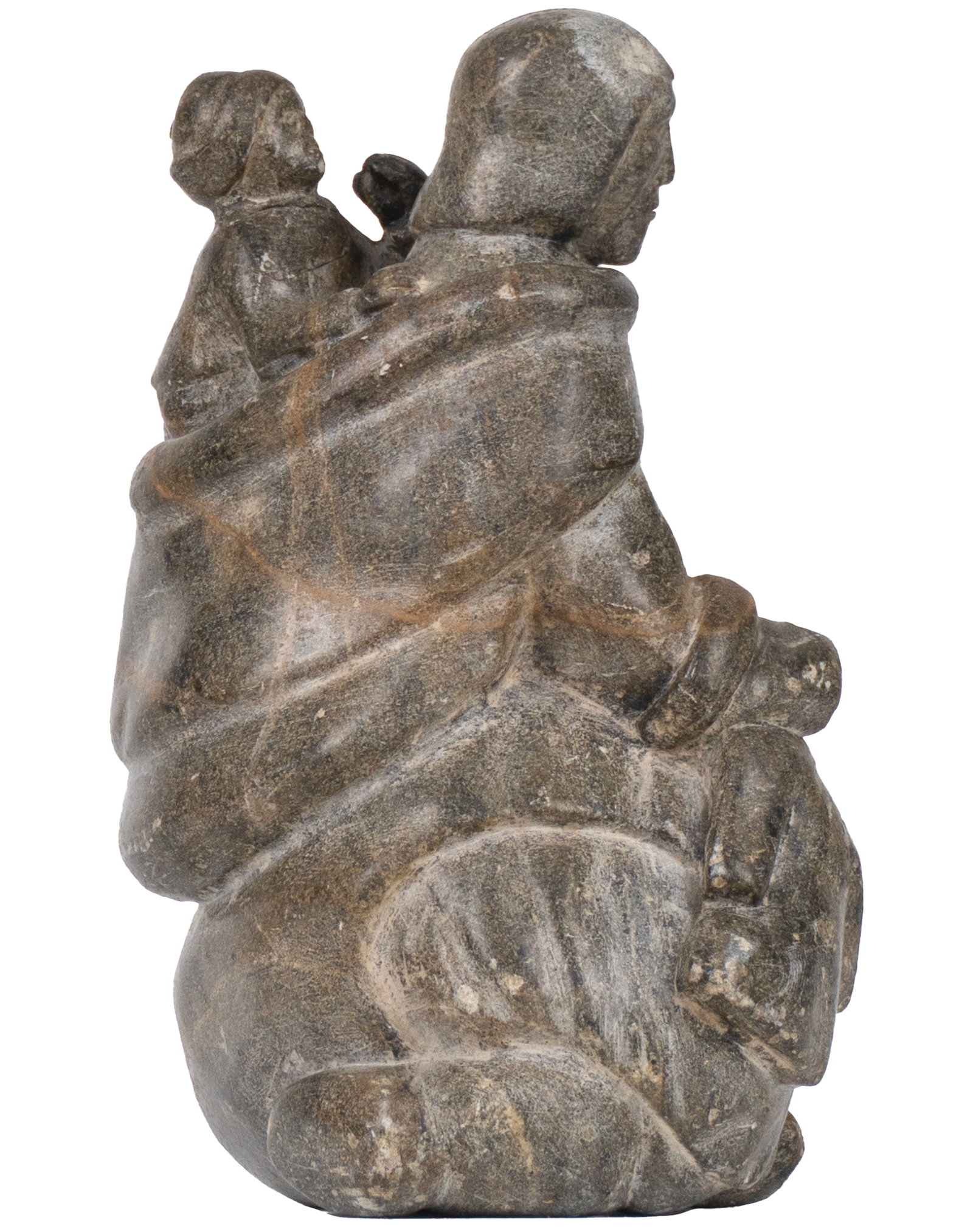 École Inuite - Mother and child carving - 3