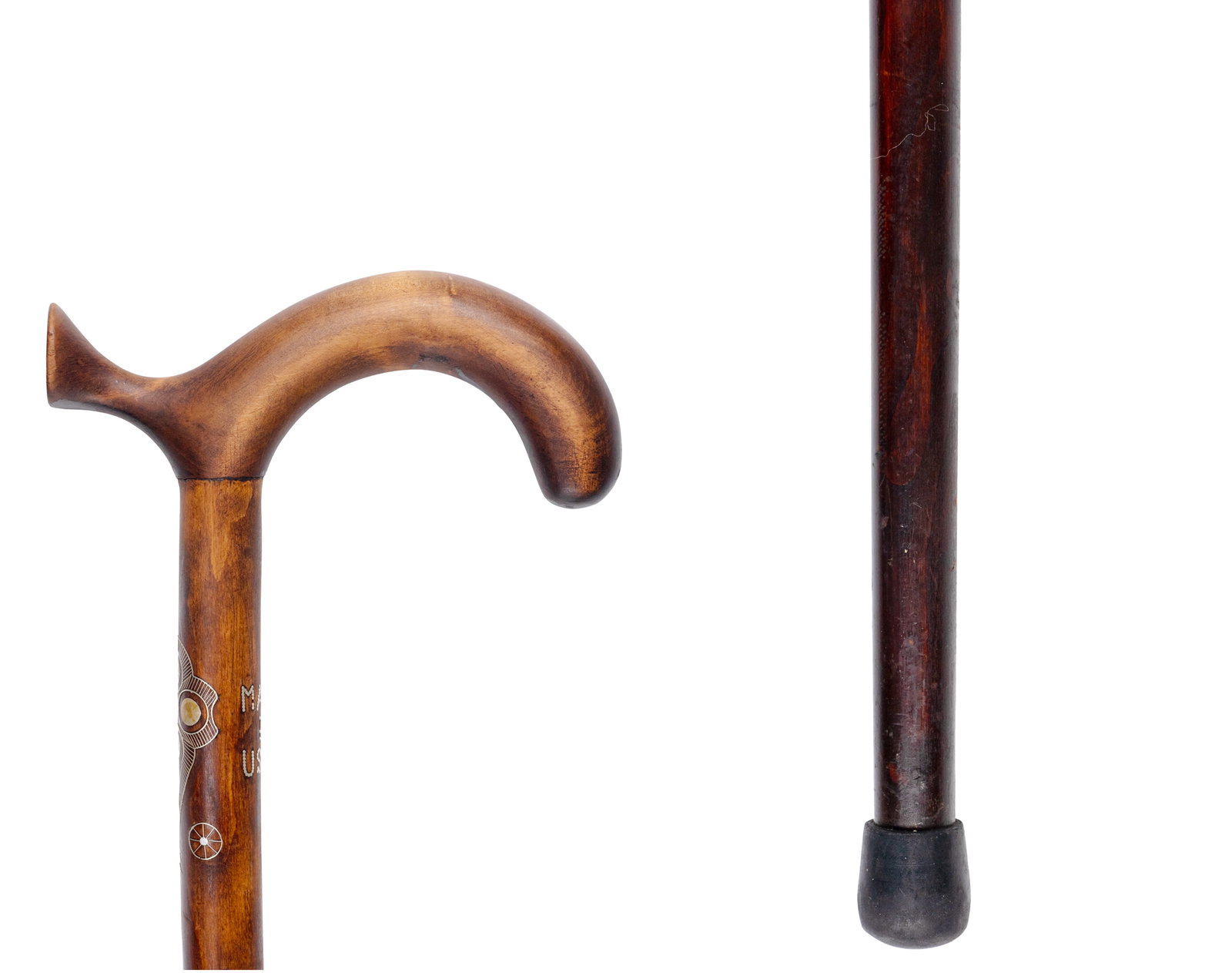 Silver inlaid cane - Mi XXe siècle - 2