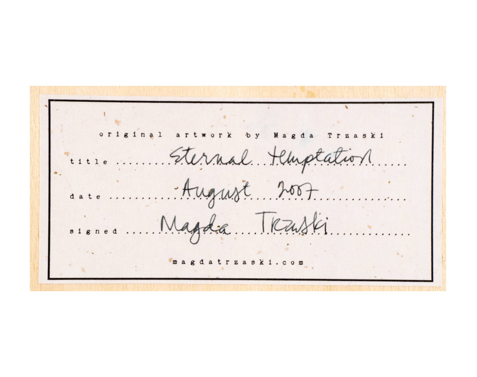 Trzaski, Magda - Eternal temptation - 2007 - 2