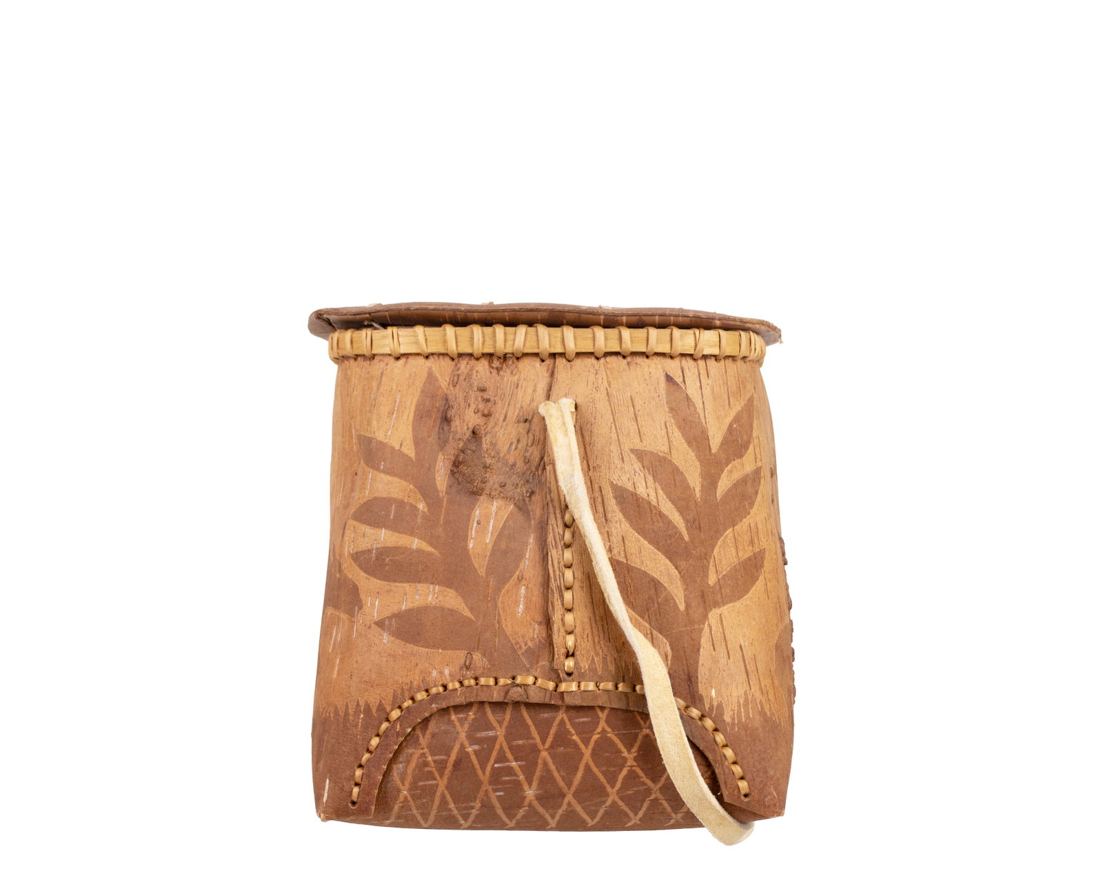 Micmac Native American bark shoulder basket - 2