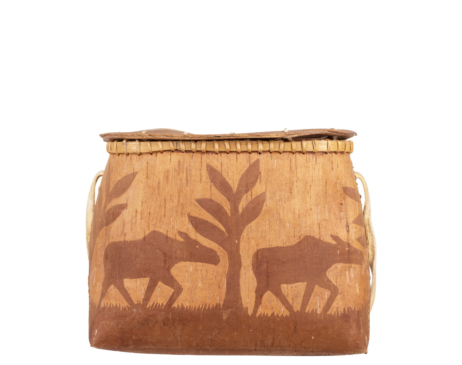 Micmac Native American bark shoulder basket - 3
