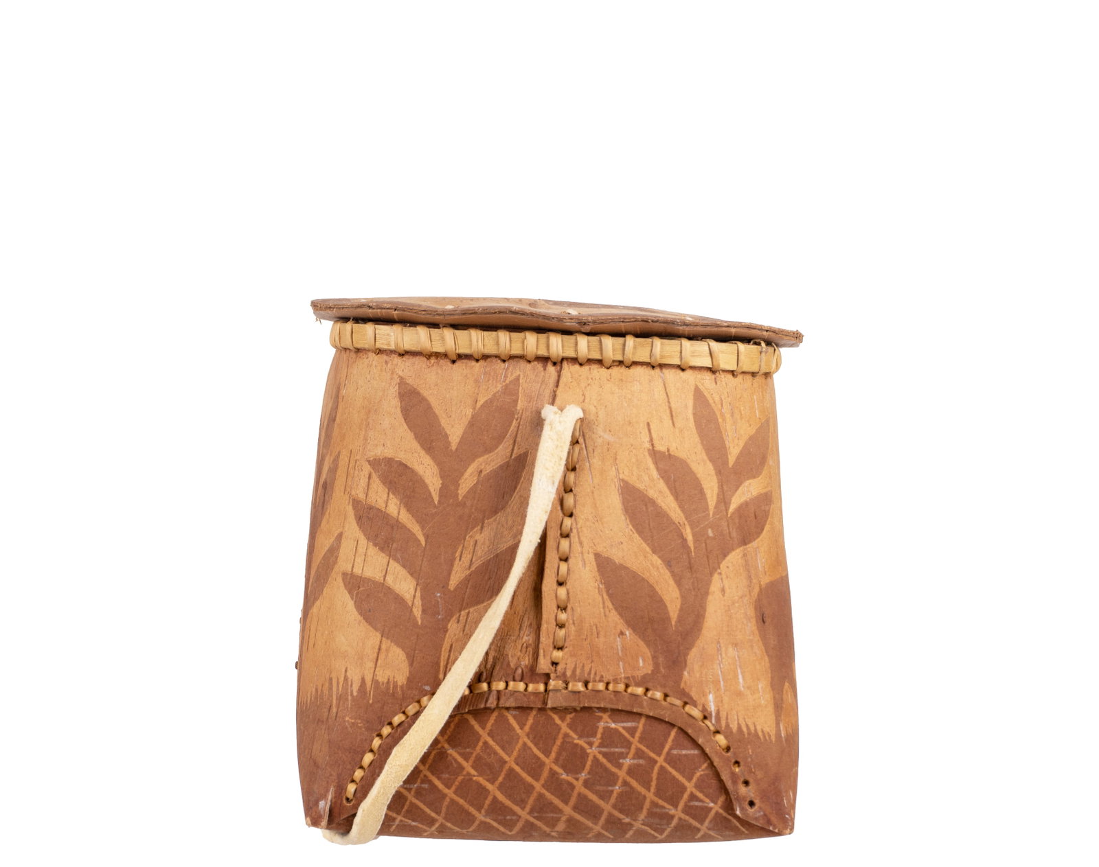 Micmac Native American bark shoulder basket - 4