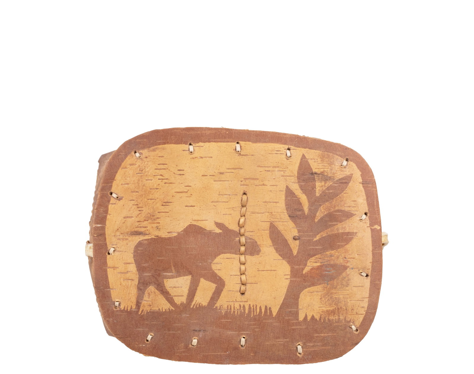 Micmac Native American bark shoulder basket - 5
