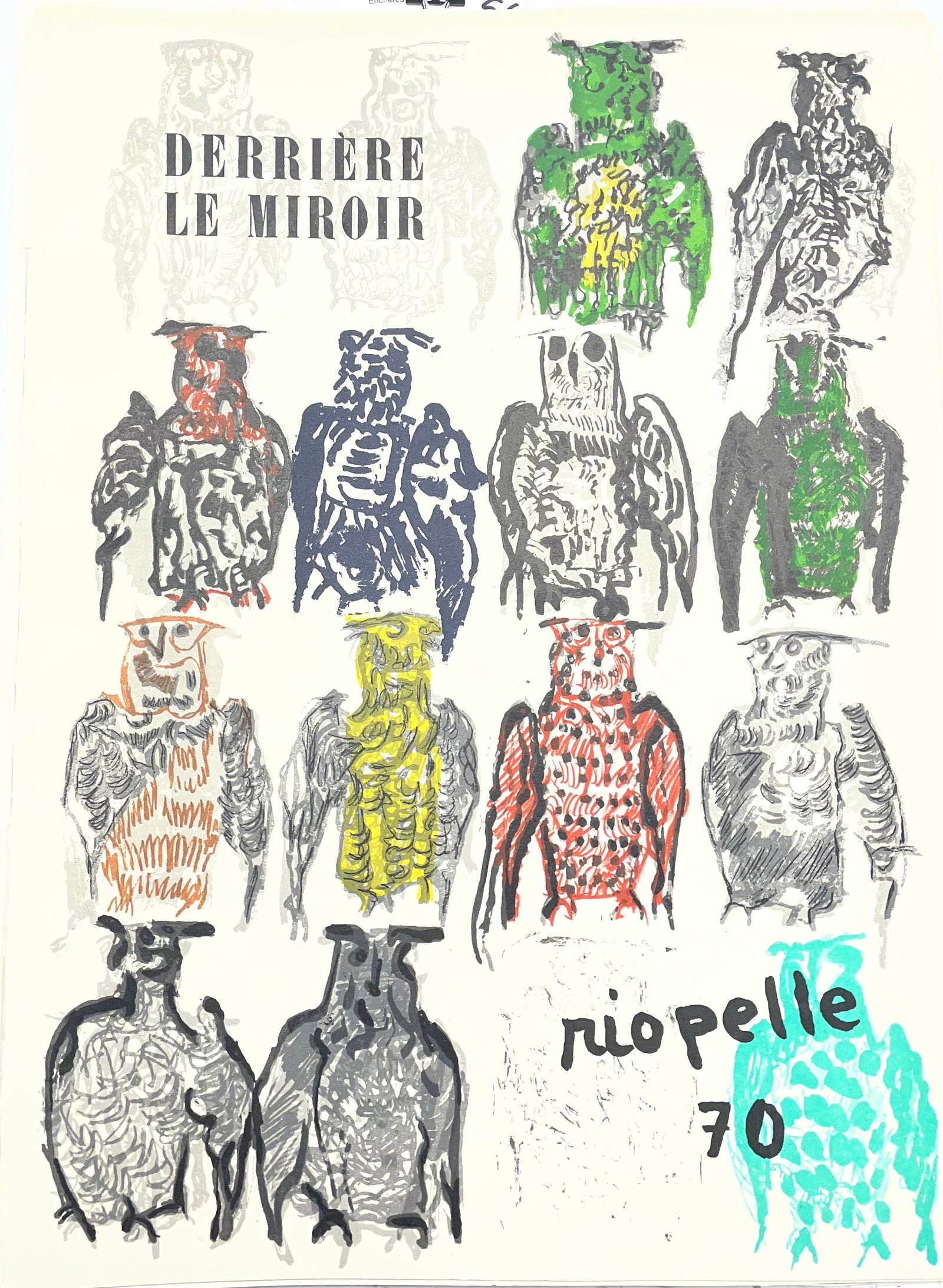 Riopelle, Jean-Paul - Booklets - 1974: Riopelle, Jean-Paul (1923-2002) Livrets (1974) Livret imprimé en France en 1974 par Maeght comprenant deux dessins et quatre oeuvres imprimées sur trois pages chacune, sous forme