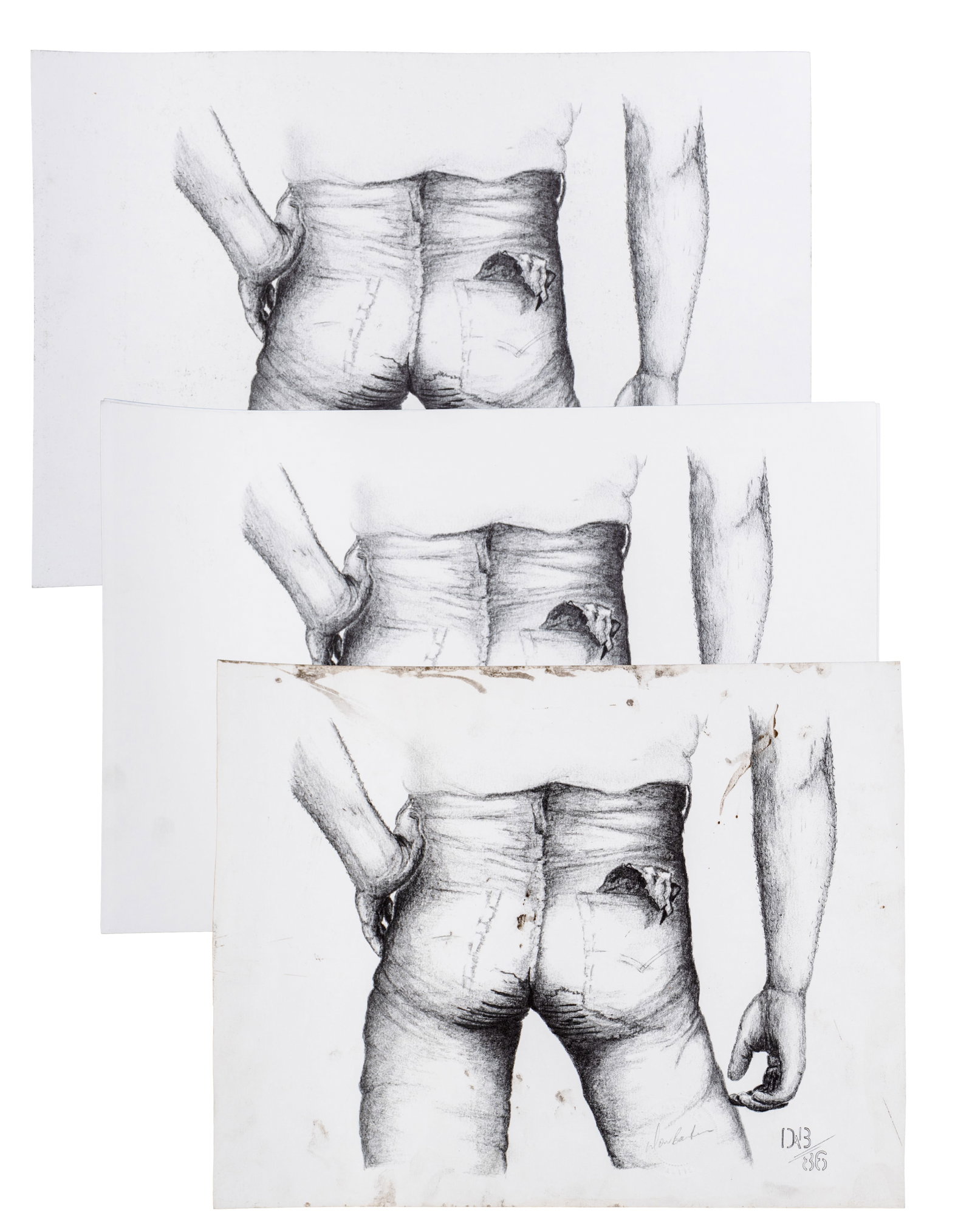 Bastian, Don - "Jeans and Hanky": Bastian, Don "Jeans and Hanky" Lot de 4 impressions sur papier, embaussées et signées à la main Dimension: 11" x 16" 27 x 40 cm ------------- Bastian, Don "Jeans and Hanky" Set of 4