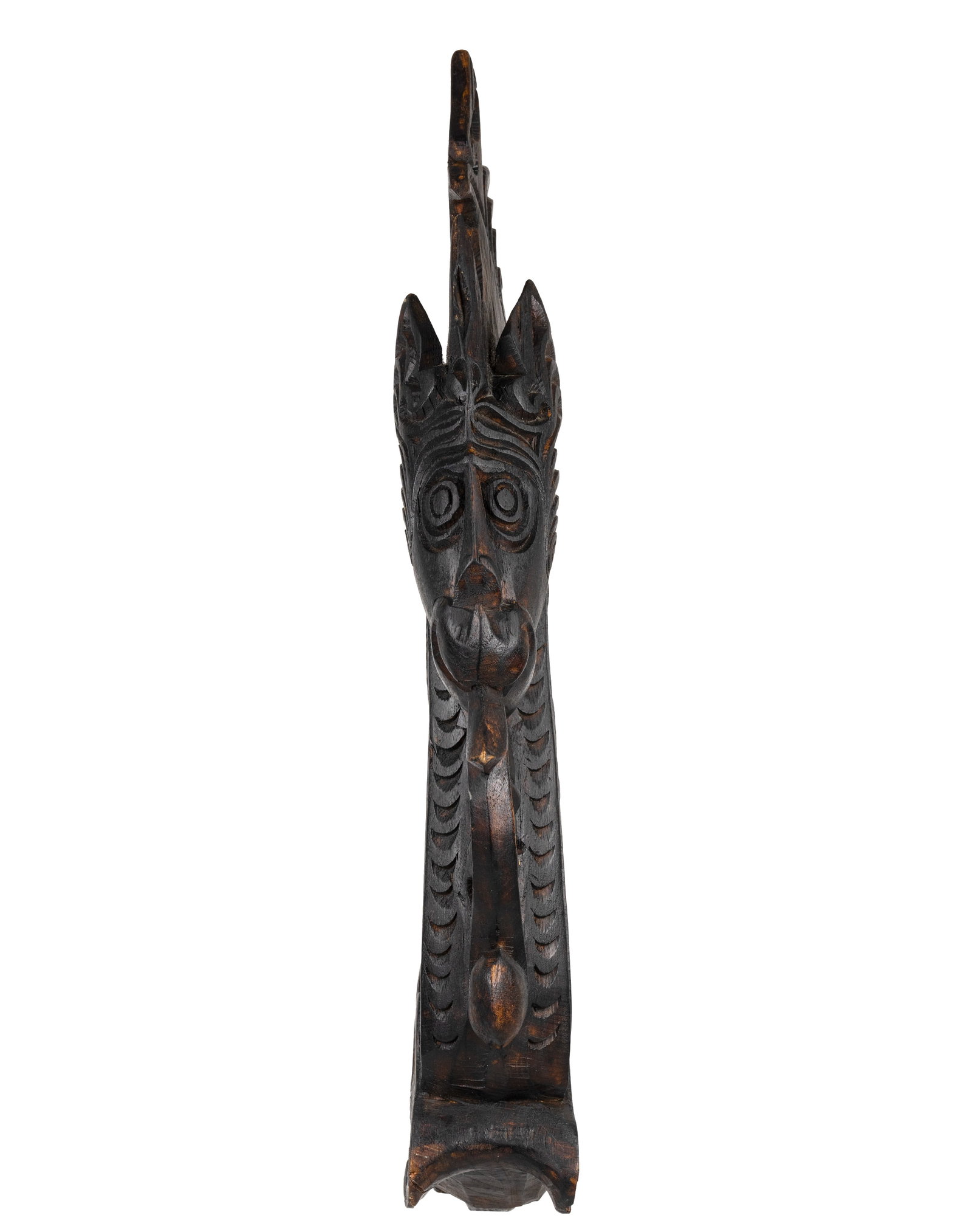 Carved wood horn of medicine batak - 2